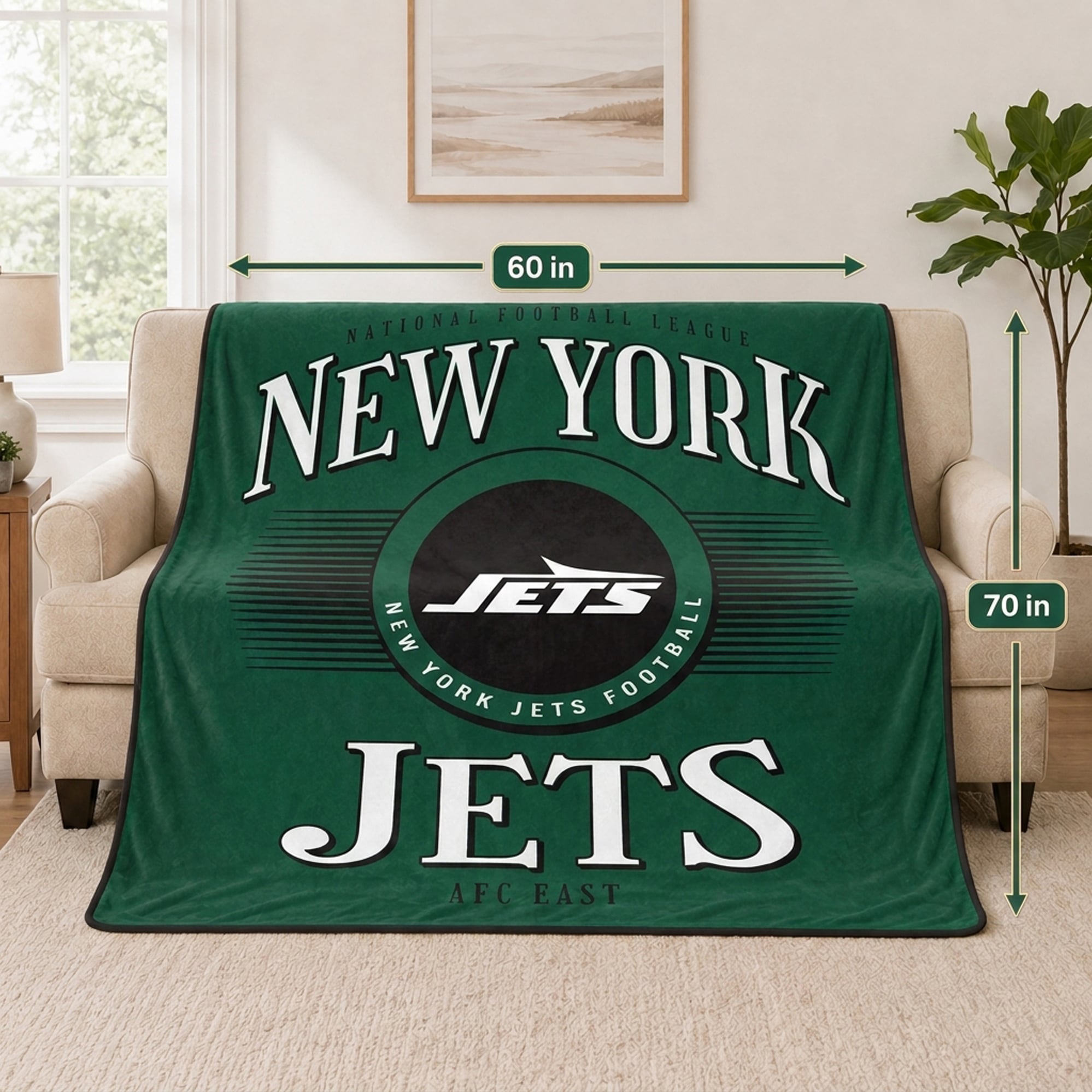 Couverture ultra douce Pegasus New York Jets Spotlight Arch 60" x 70"