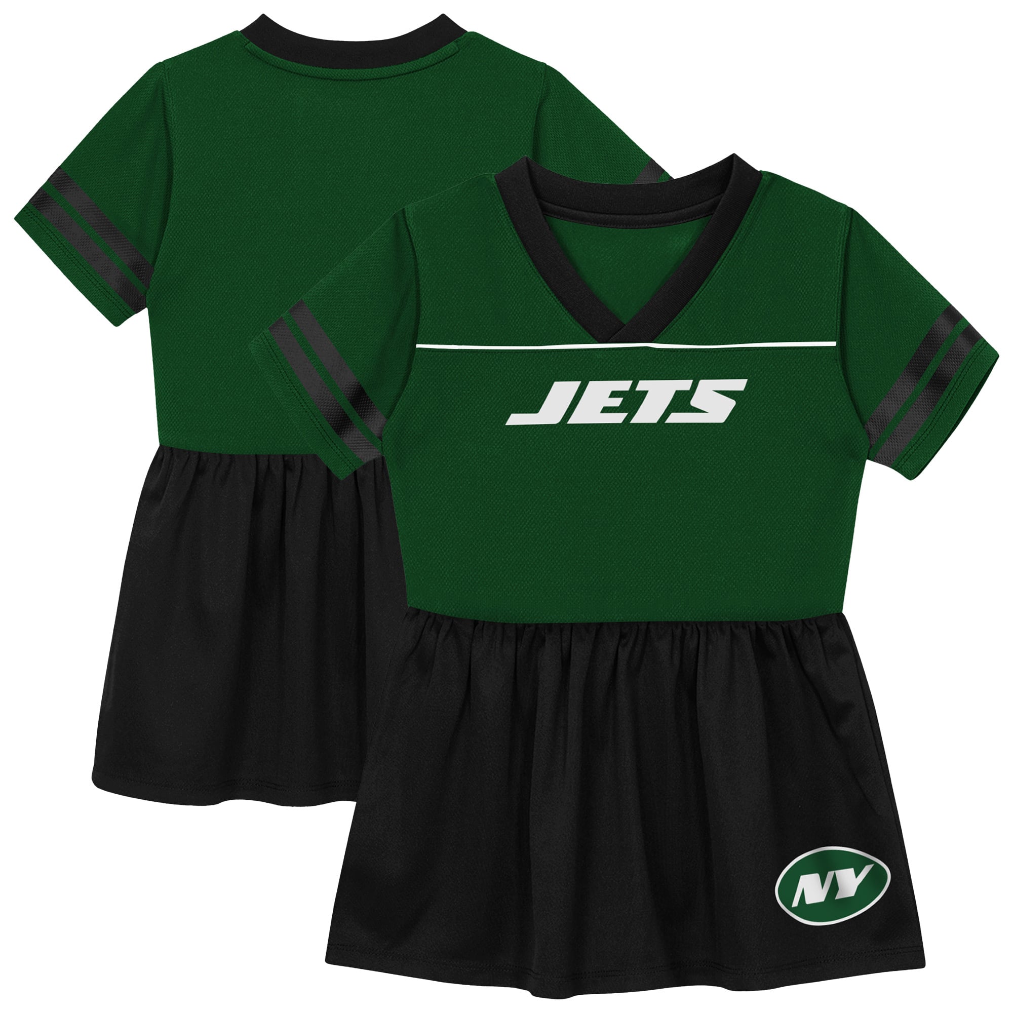 Toddler Outerstuff  Green New York Jets Stadium Lights V-Neck Fashion Football Jersey Dress