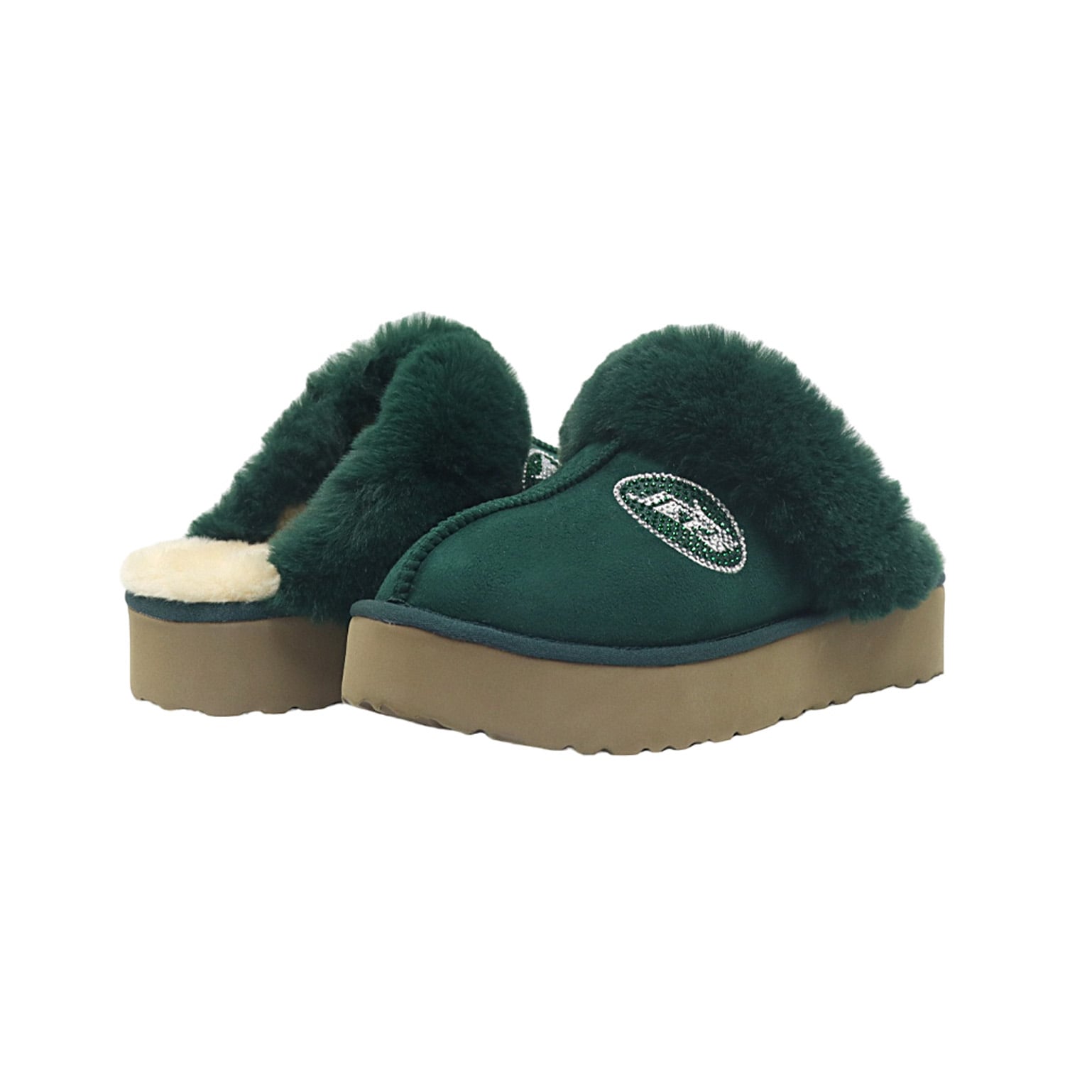 Pantoufles unisexes FABGATING de Cuce Green aux couleurs l'équipe des New York Jets
