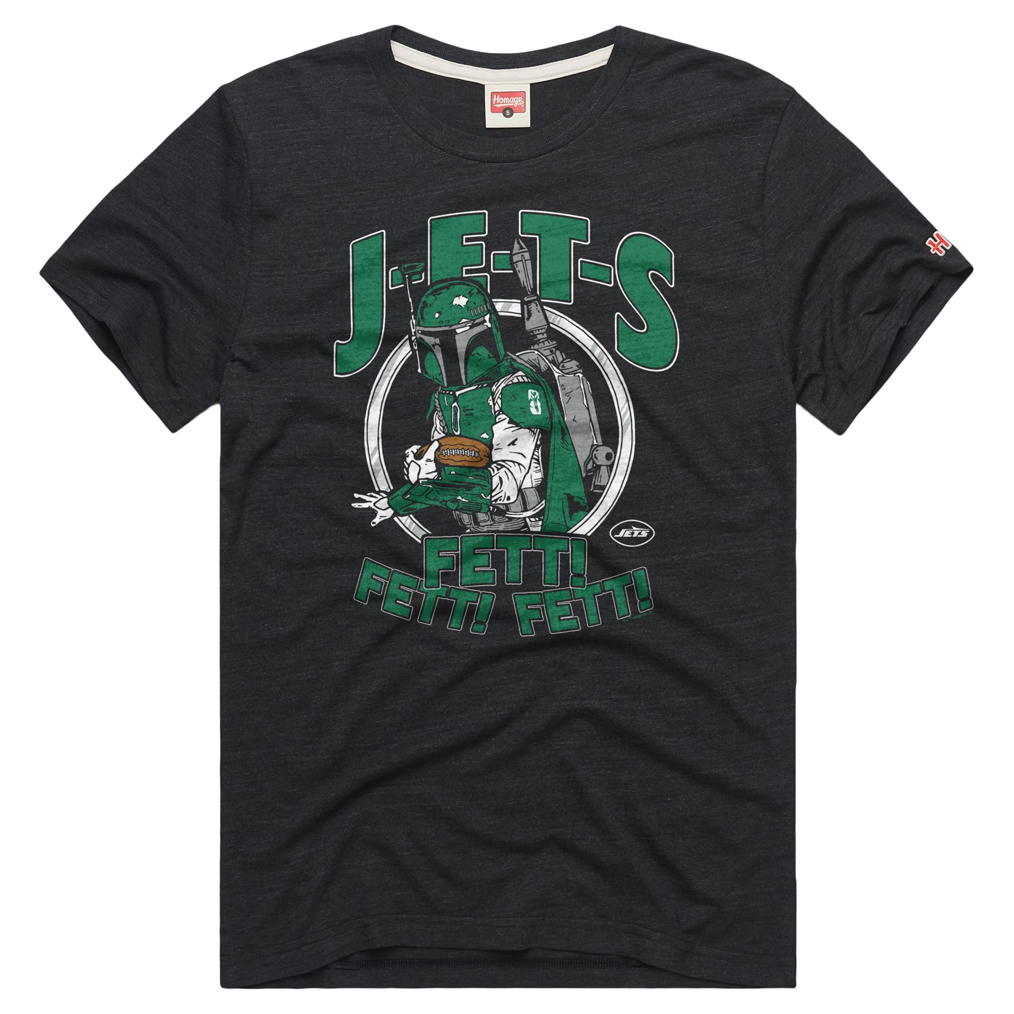 T-shirt unisexe Hommage Charcoal New York Jets Star Wars x NFL Tri-Blend