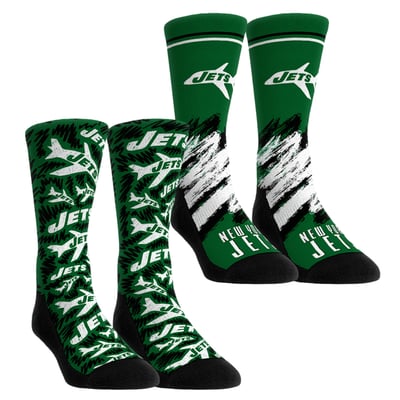  New York Jets Rock Em Unisex Throwback Two-Pack Crew Socks Set - Green