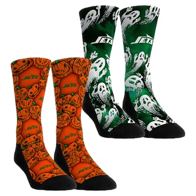  New York Jets Rock Em Unisex Halloween Crew Socks 2-Pack Set - Orange