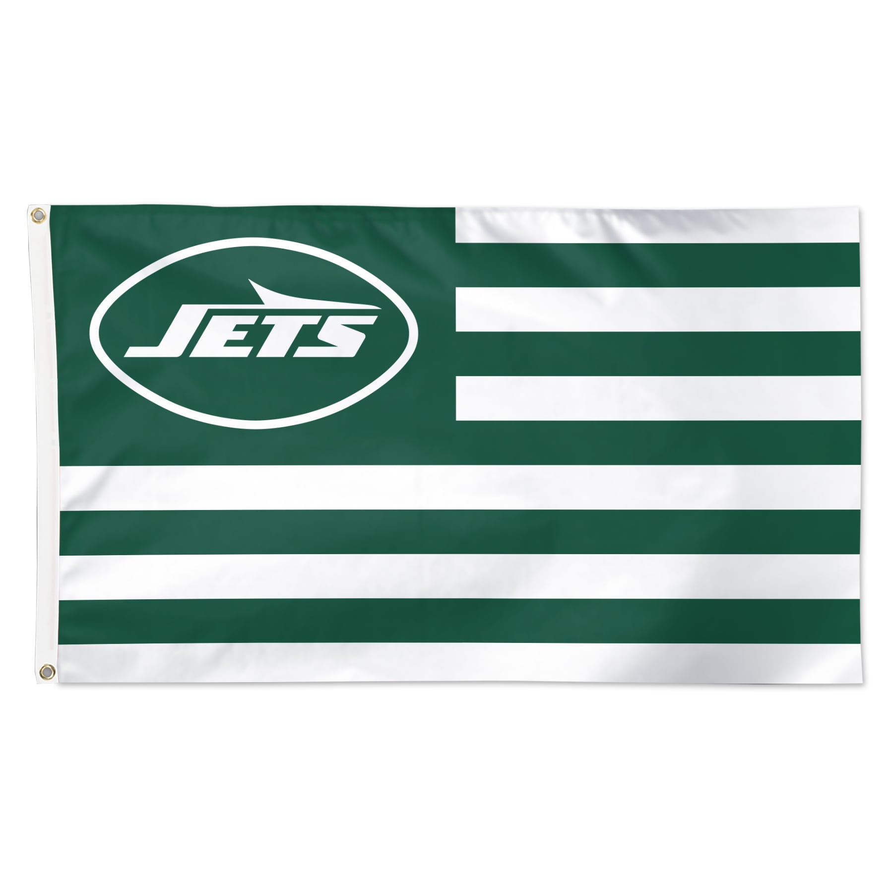 Drapeau de luxe WinCraft New York Jets 91 x 152 cm (3 pi x 5 pi) à une face, motif étoiles et rayures patriotiques