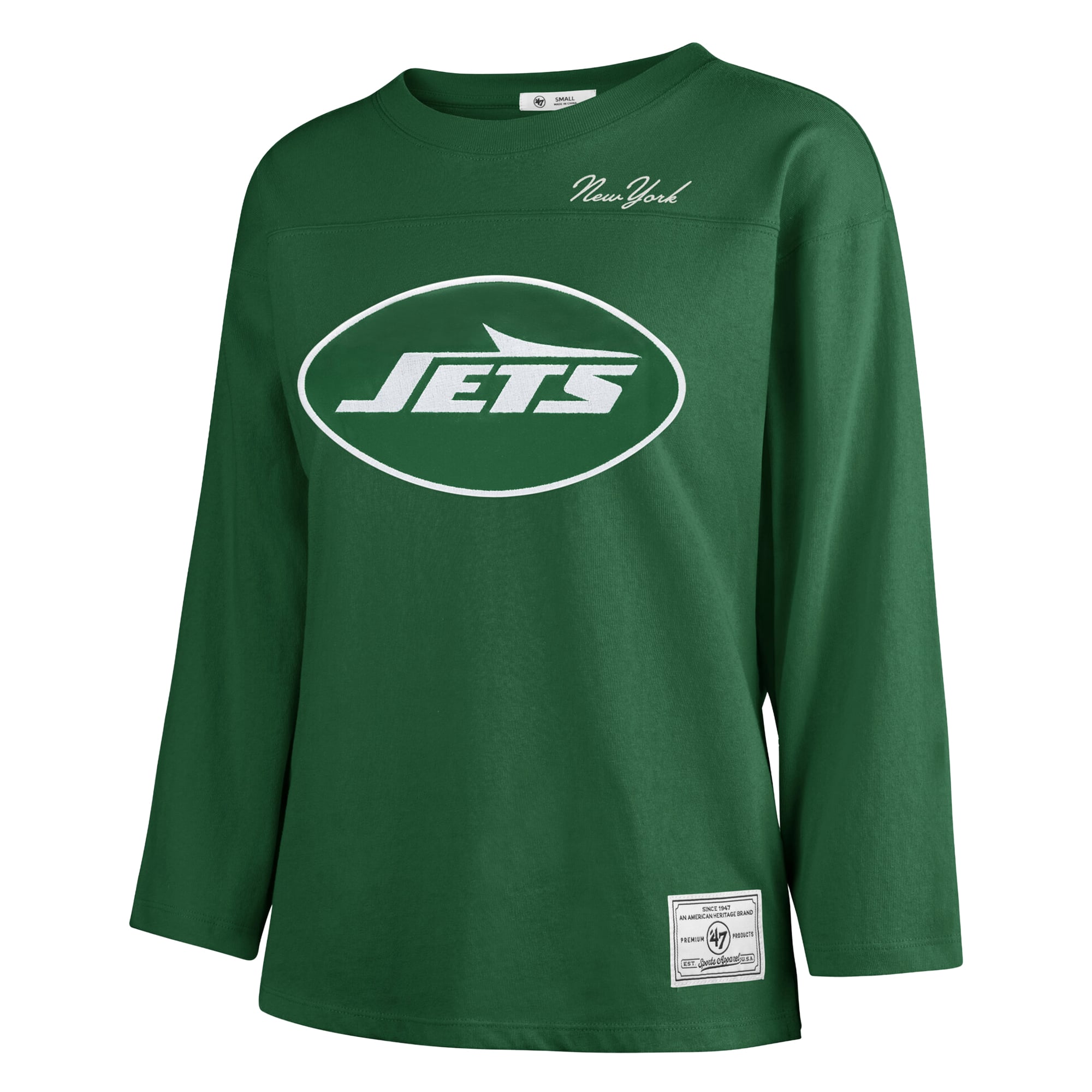 T-shirt à manches longues intemporel « 47 Green New York Jets Game Nod » pour femme