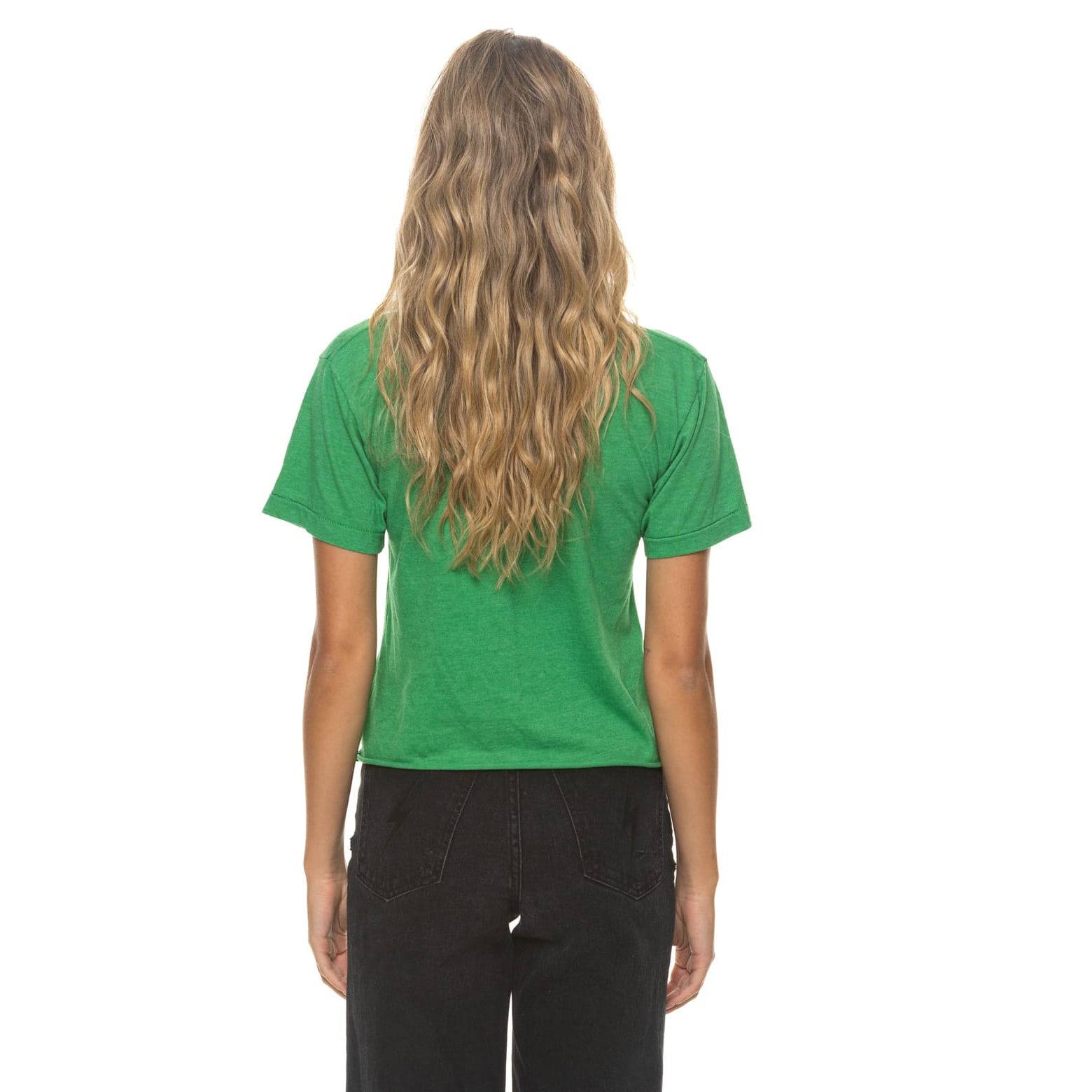 T-shirt Aviator Nation vert New York Jets pour femme, coupe carrée, style boyfriend, en mélange de trois matières