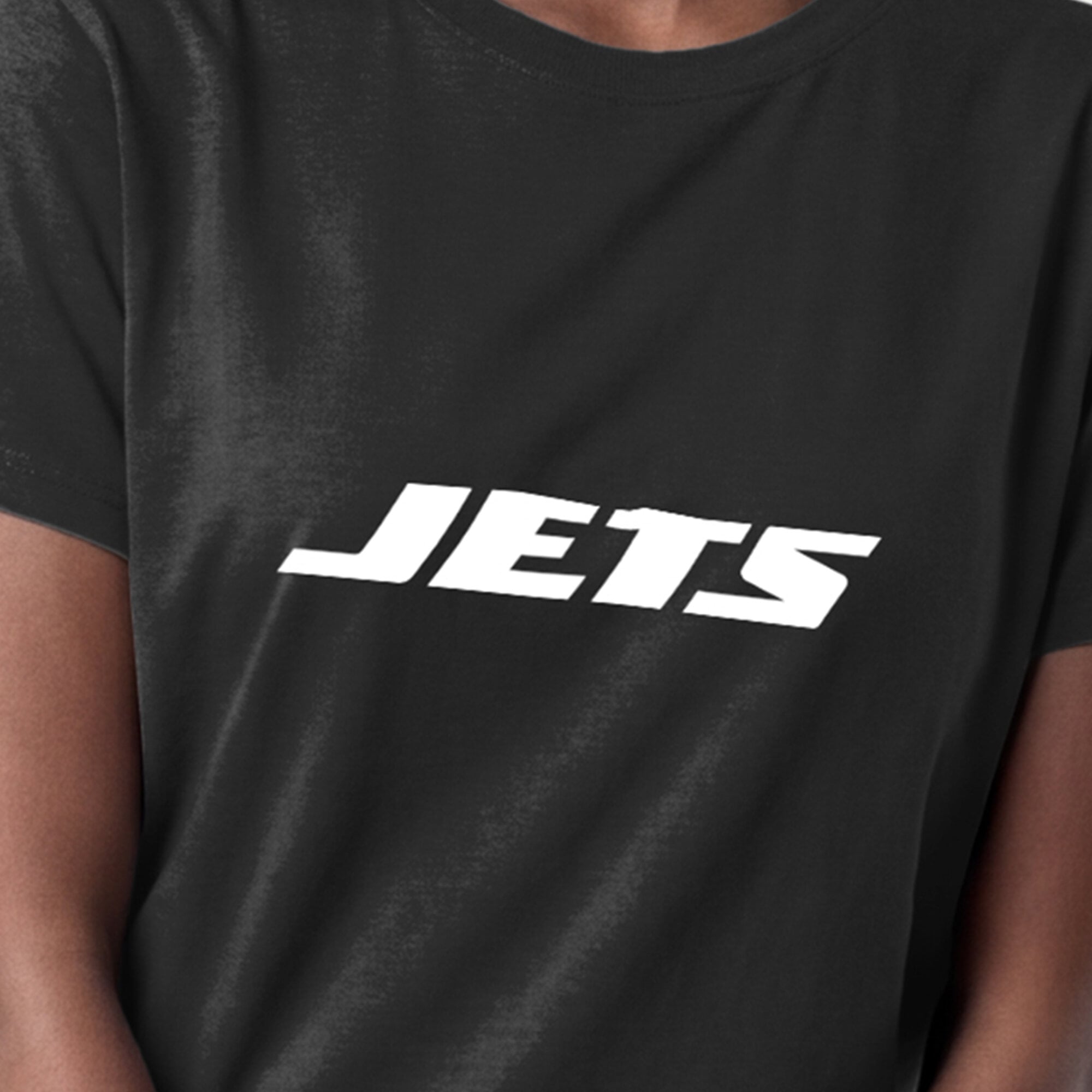 T-shirt noir Champion pour femmes avec logo des New York Jets