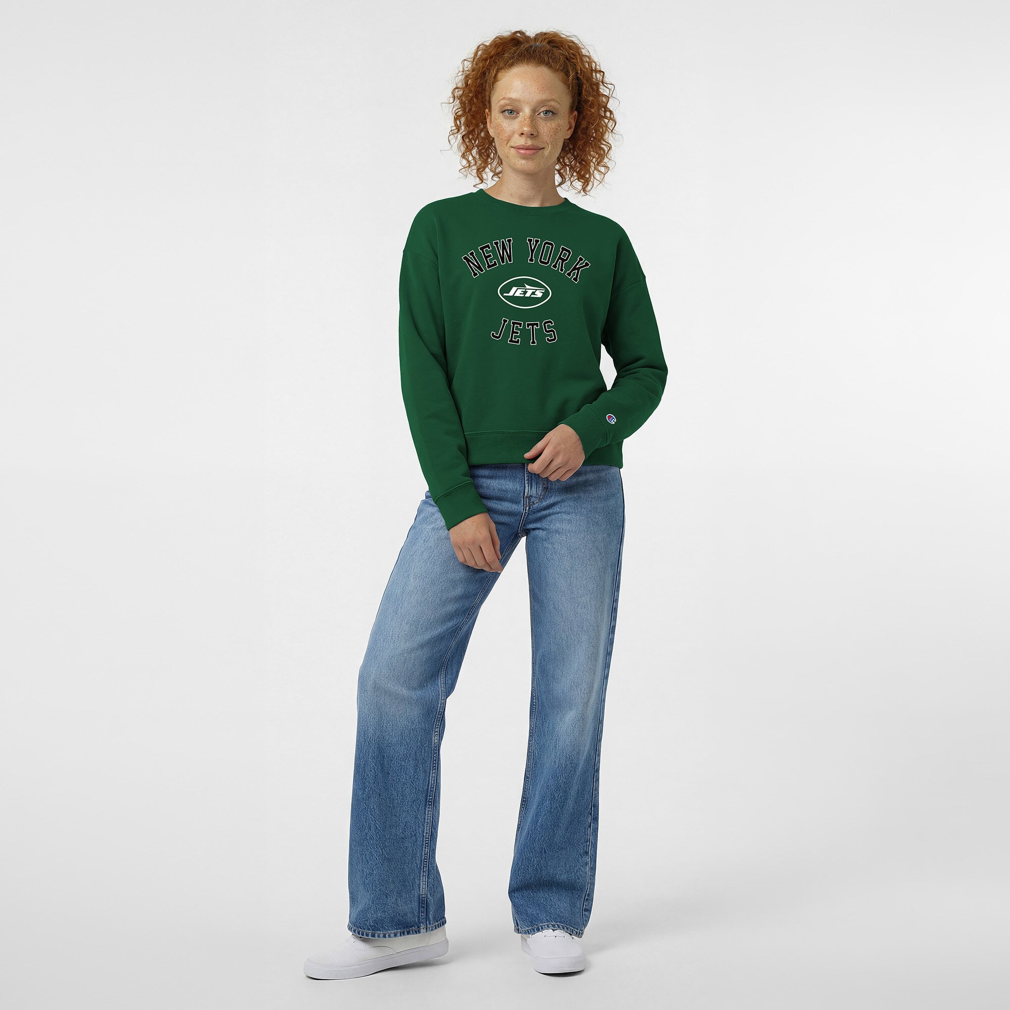 Sweat-shirt Champion vert New York Jets Heart & Soul Powerblend pour femme