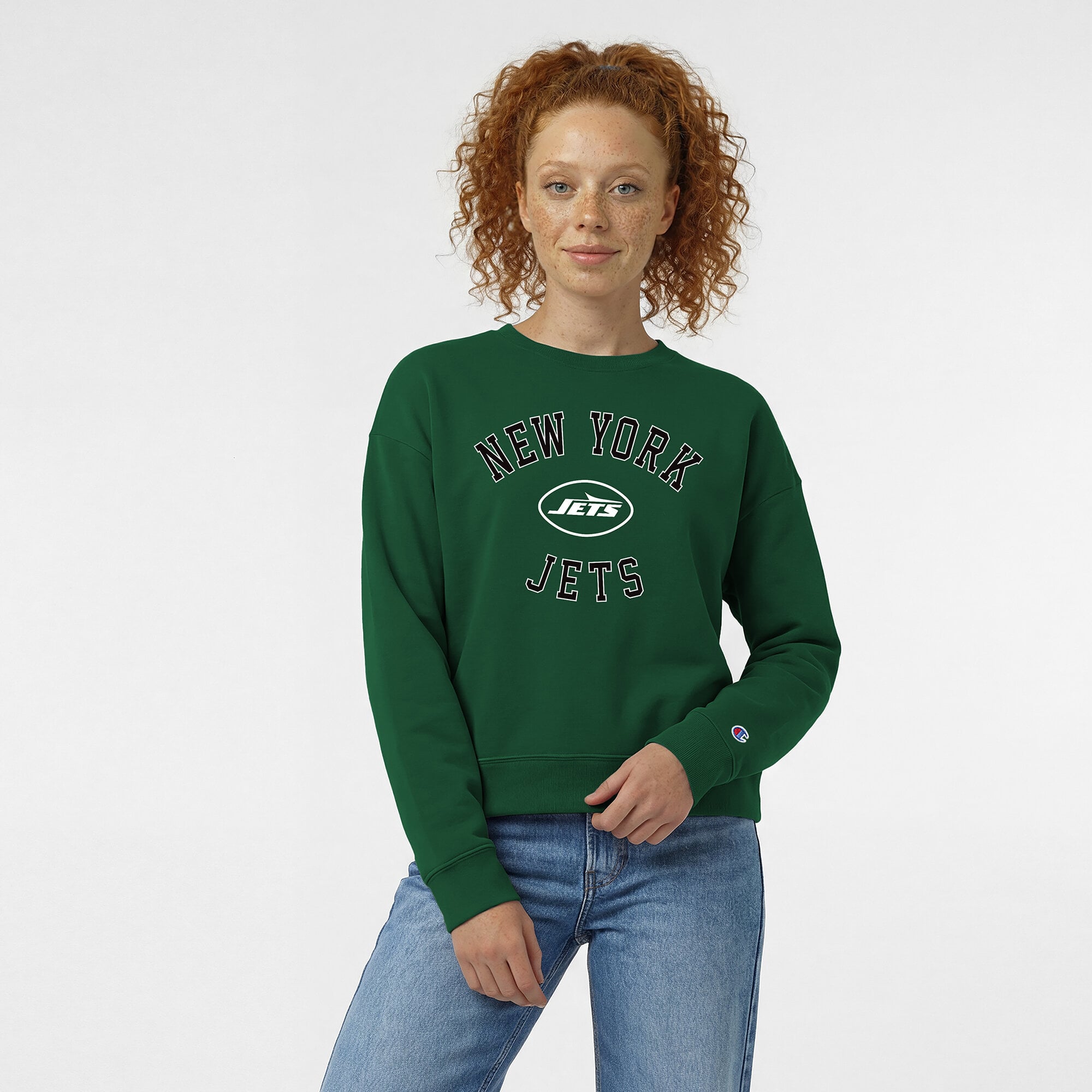 Sweat-shirt Champion vert New York Jets Heart & Soul Powerblend pour femme
