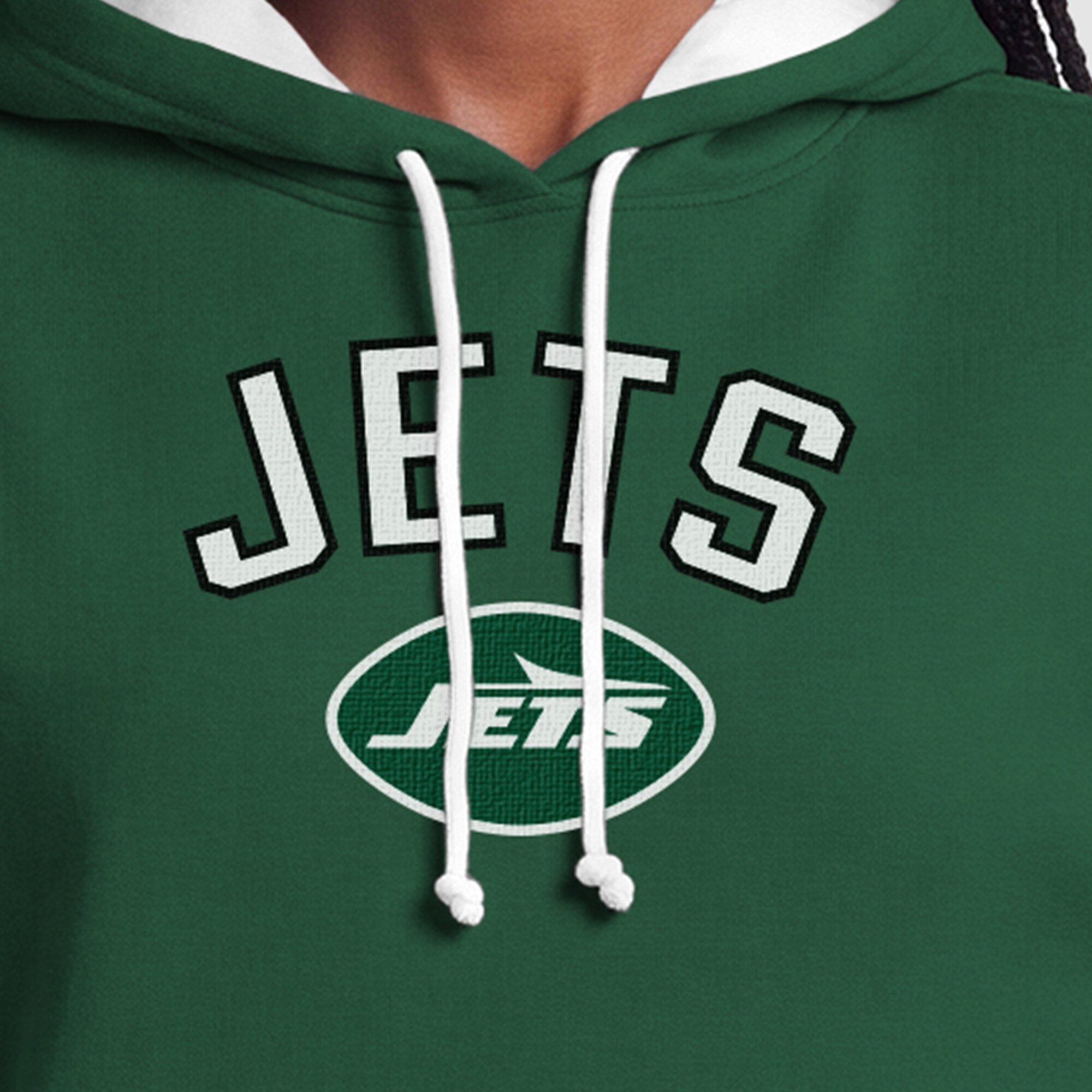 Women's Champion Green/White New York Jets Contrast Liner Hoodie