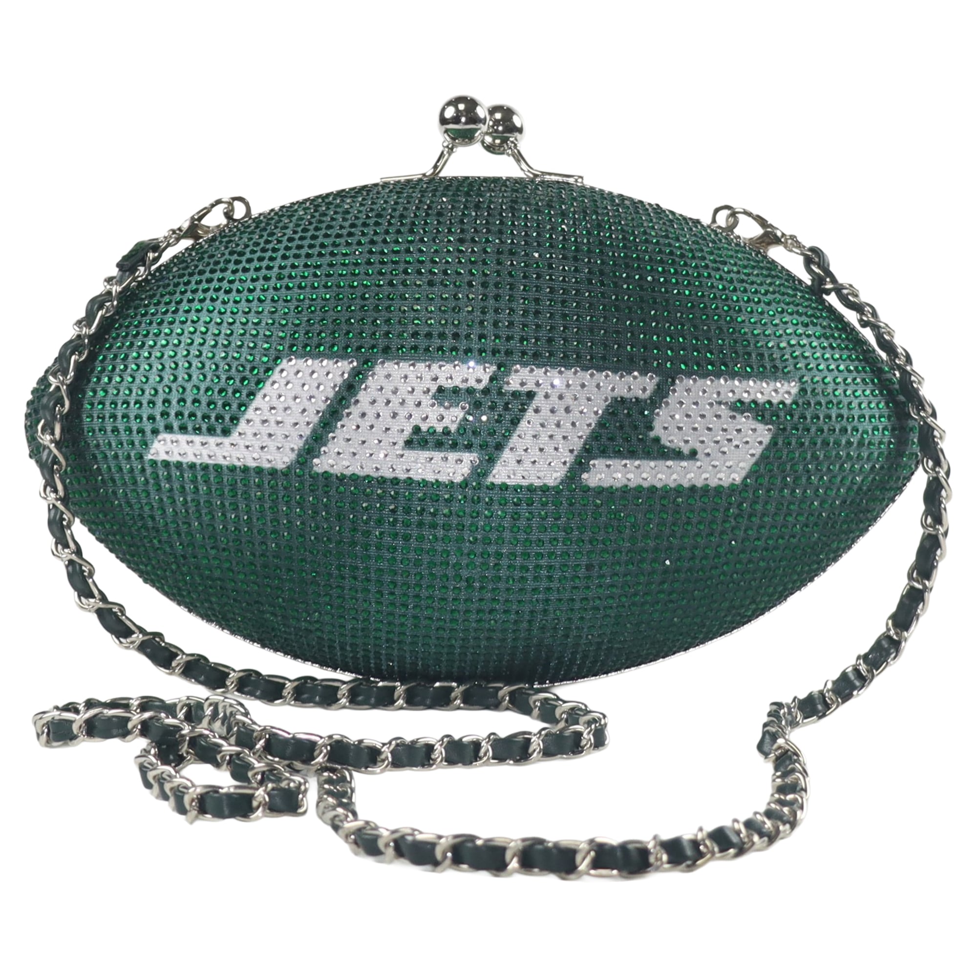 Women's Cuce New York Jets Team Color Crystal Football Purse