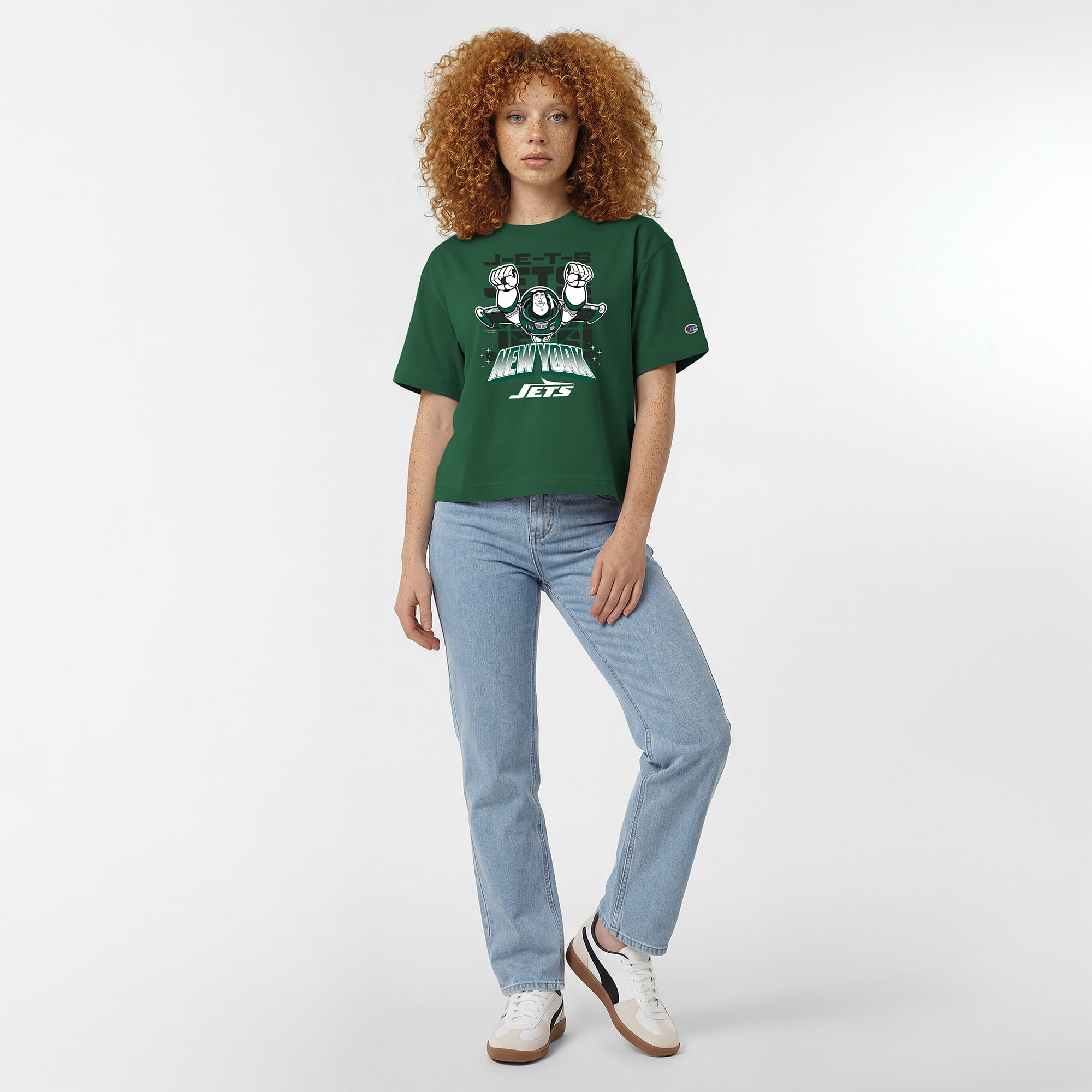 T-shirt Disney x Champion vert New York Jets Buzz Lightyear All-Star pour femmes