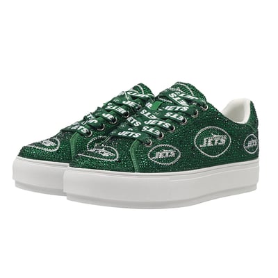  New York Jets FABGATING by Cuce Women's Crystal Team Logo Sneakers - Green