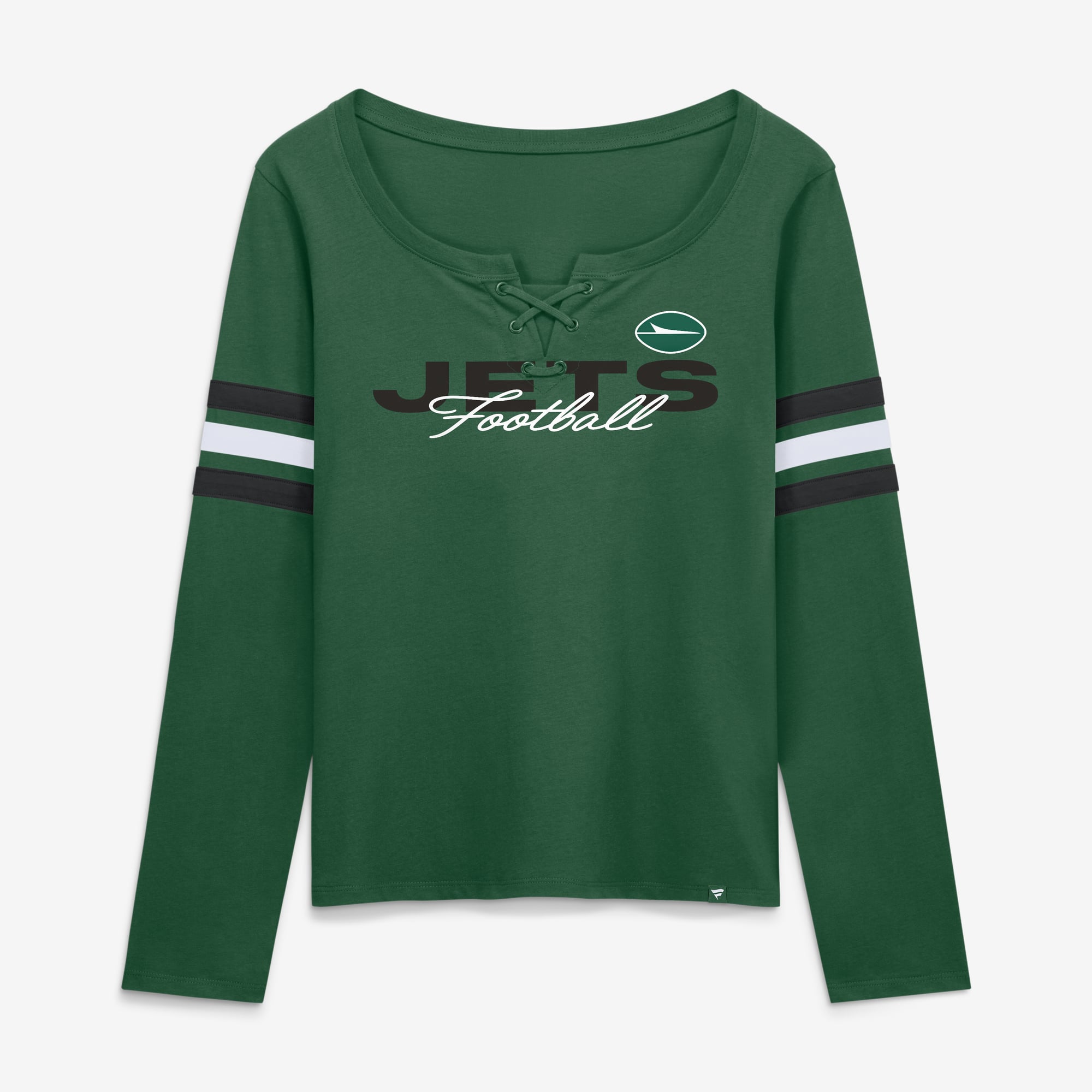 T-shirt à manches longues lacets Fanatics Green New York Jets pour femmes