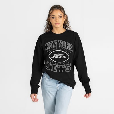 New York Jets Gameday Couture Women's Spotlight Oversized Long Sleeve T-Shirt - Black