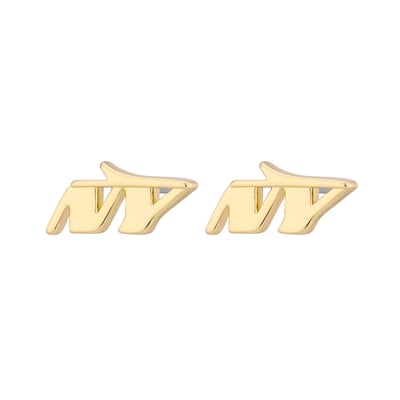 New York Jets LUV AJ Women's Logo Stud Earrings - Gold