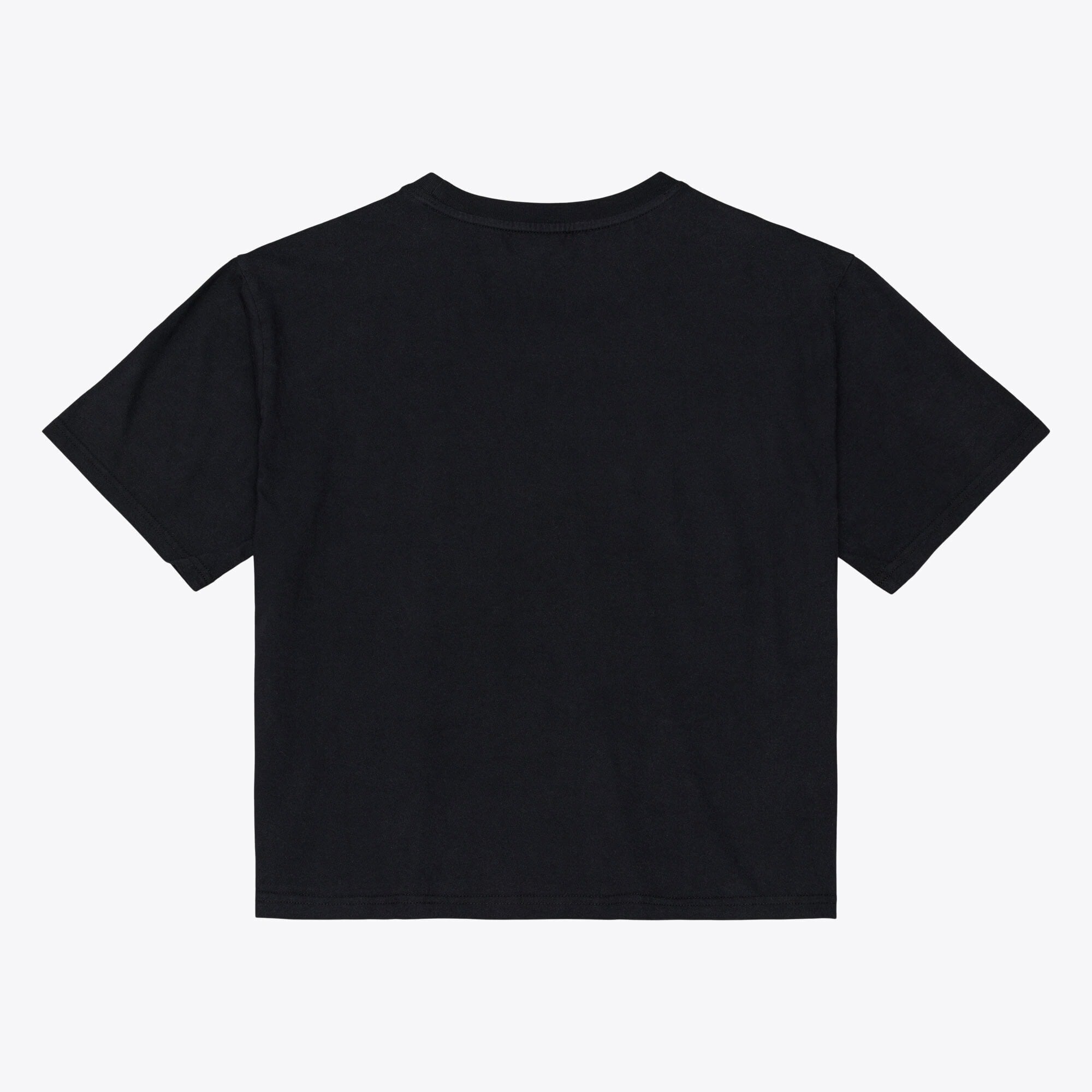 T-shirt court à logo micro Mitchell & Ness Core Essentials noir pour femme