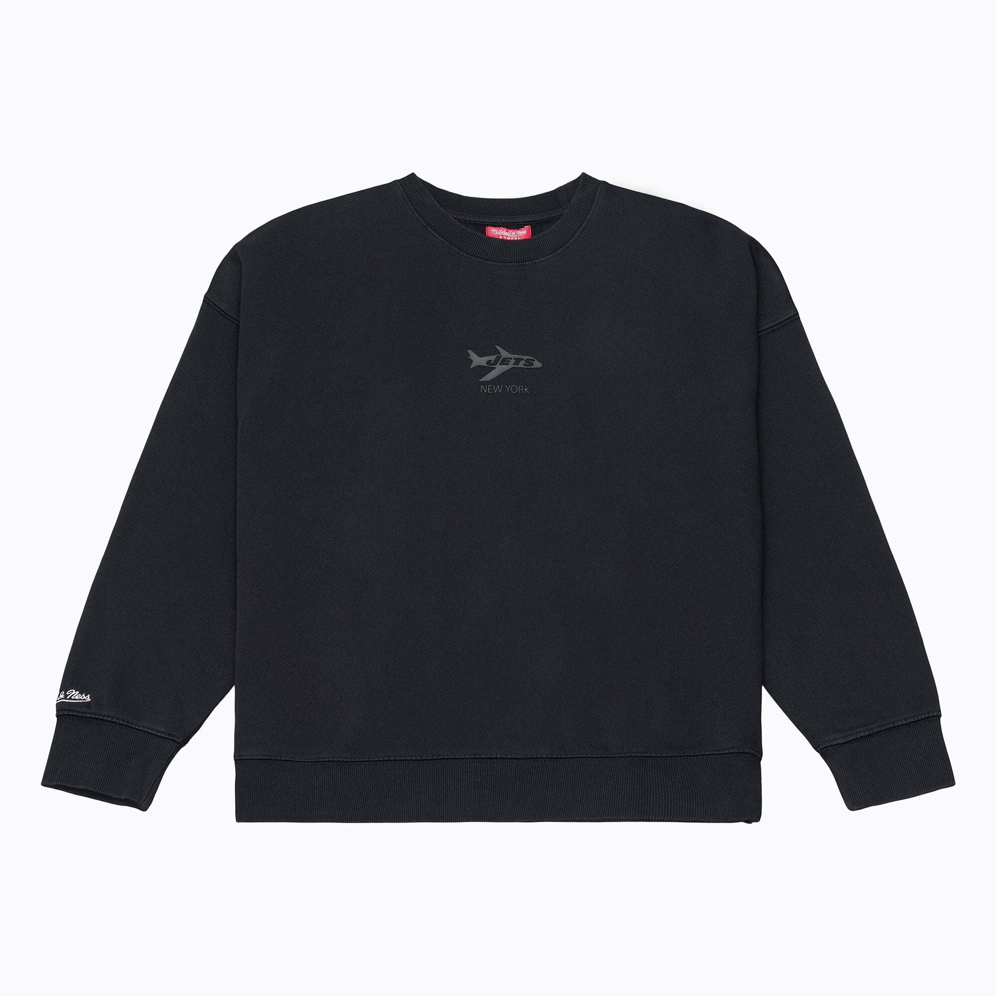 Sweat-shirt en polaire Mitchell & Ness Core Essentials noir à micro-logo pour femme, modèle New York Jets Essentials.
