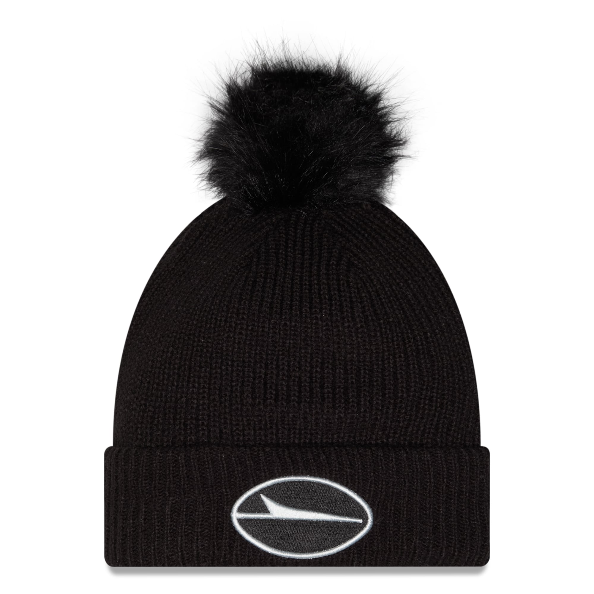 Bonnet à revers New Era noir pour femme, New York Jets 2026 Salute To Service, avec pompon