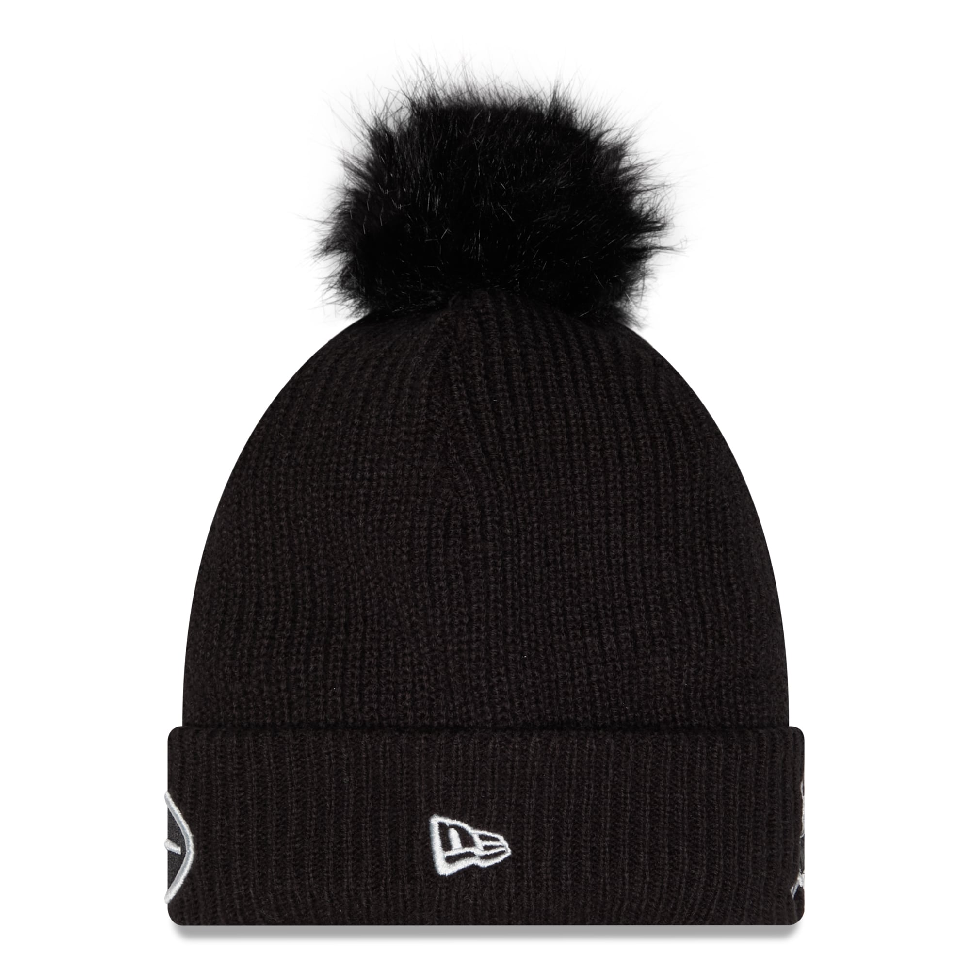 Bonnet à revers New Era noir pour femme, New York Jets 2026 Salute To Service, avec pompon