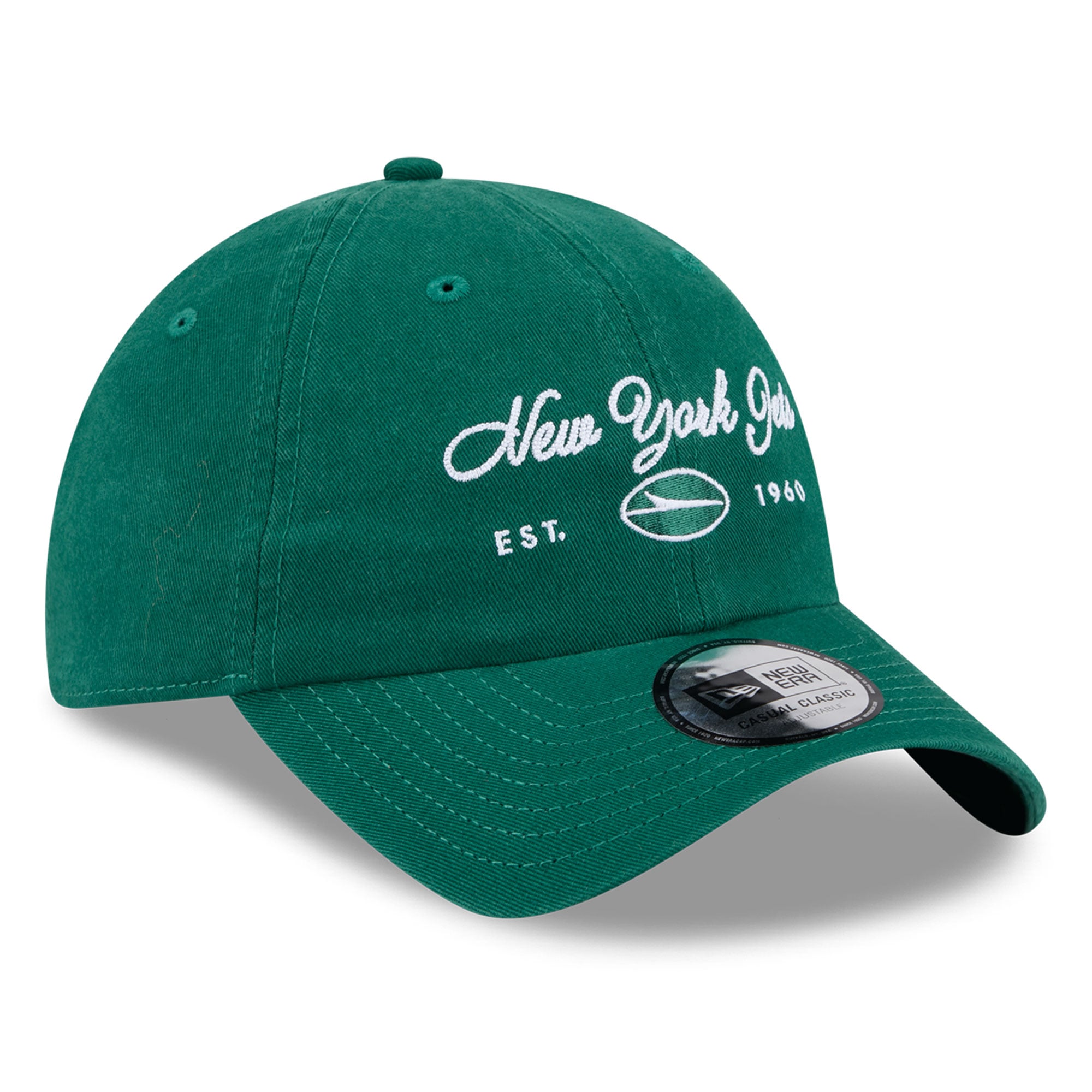 Casquette New Era verte pour femme, logo New York Jets, style classique décontracté et ajustable