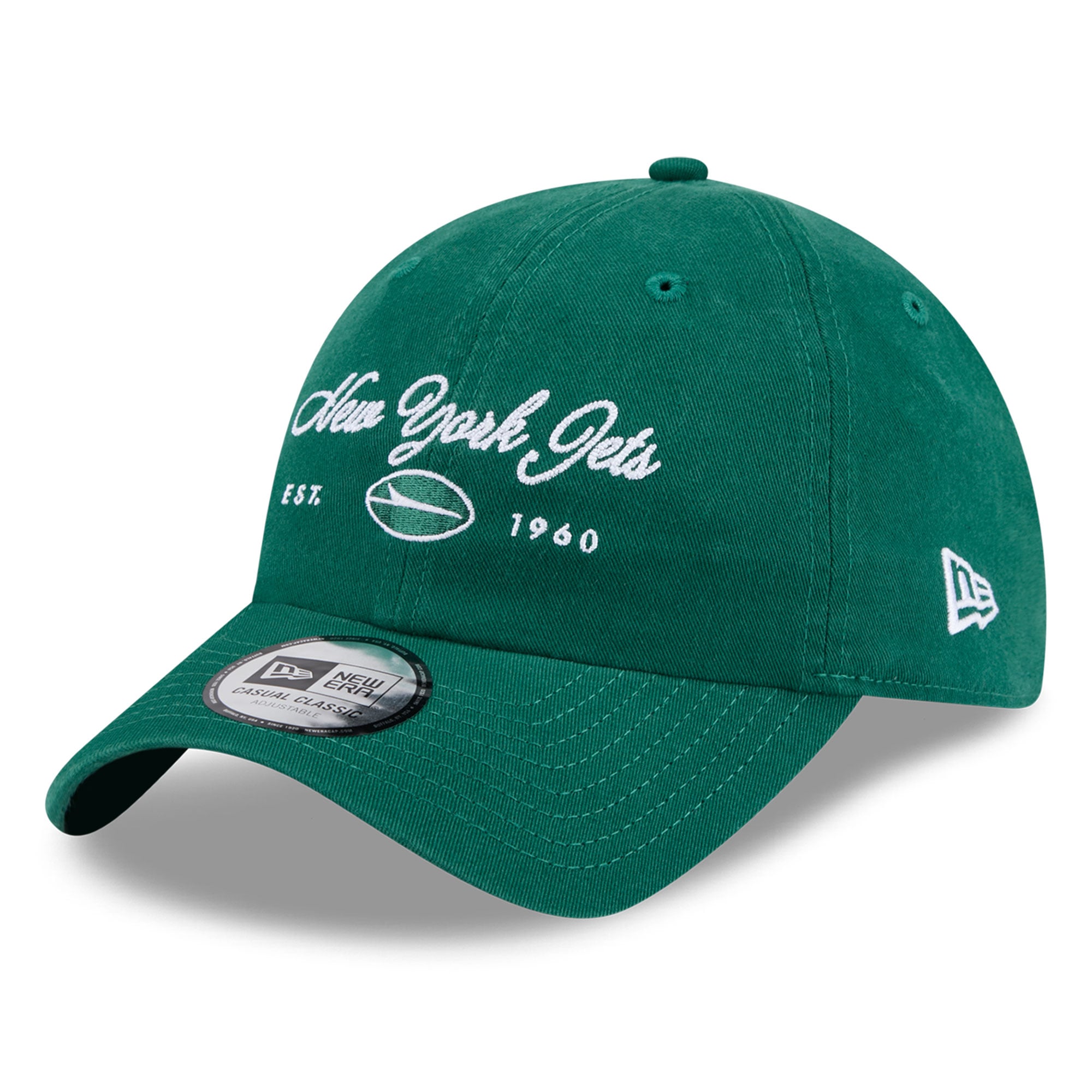 Casquette New Era verte pour femme, logo New York Jets, style classique décontracté et ajustable