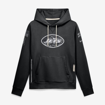  New York Jets Nike Women's 2026 Salute to Service Sideline Dri-FIT Pullover Hoodie - Black