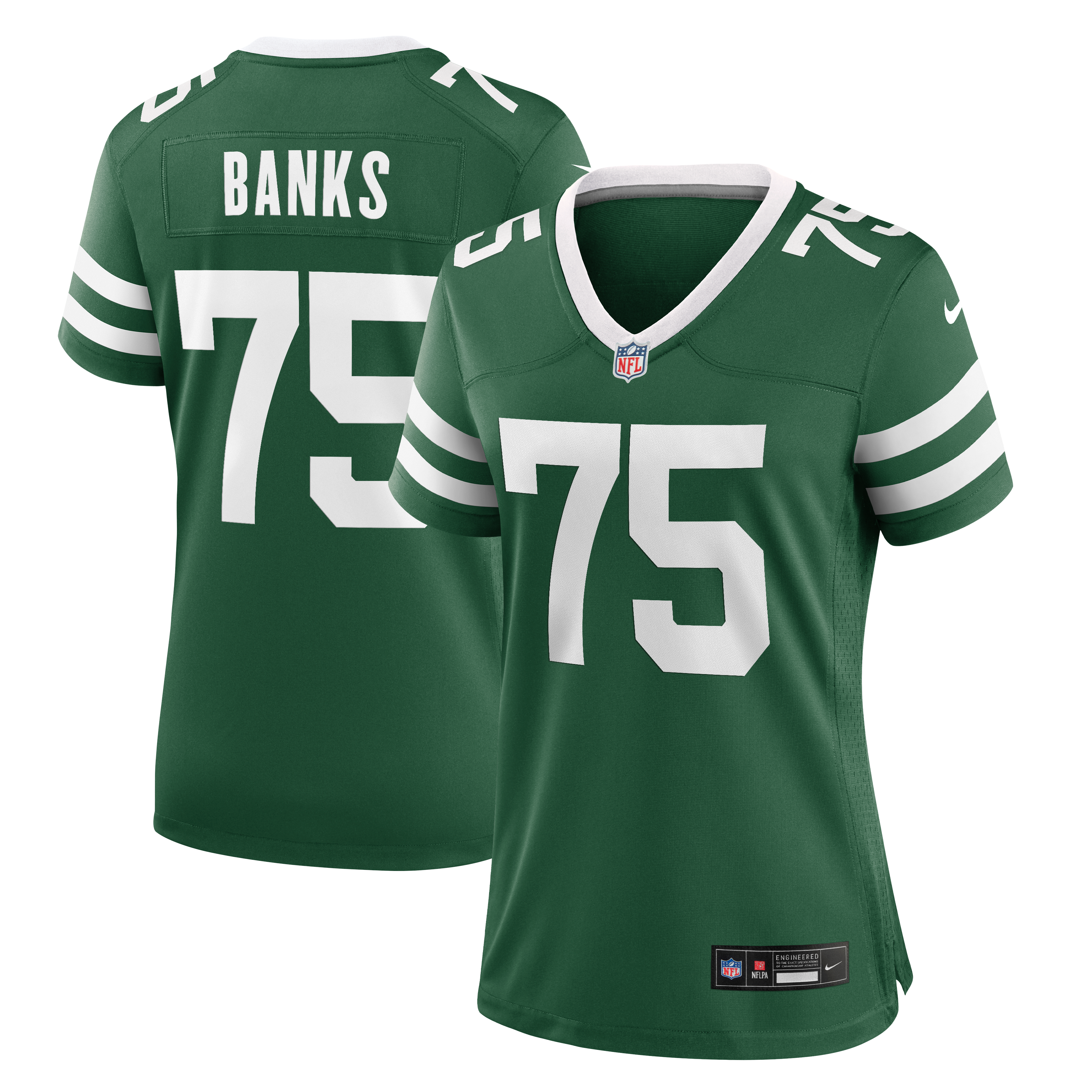 Maillot de match Nike Brant Banks Legacy vert pour femme, New York Jets