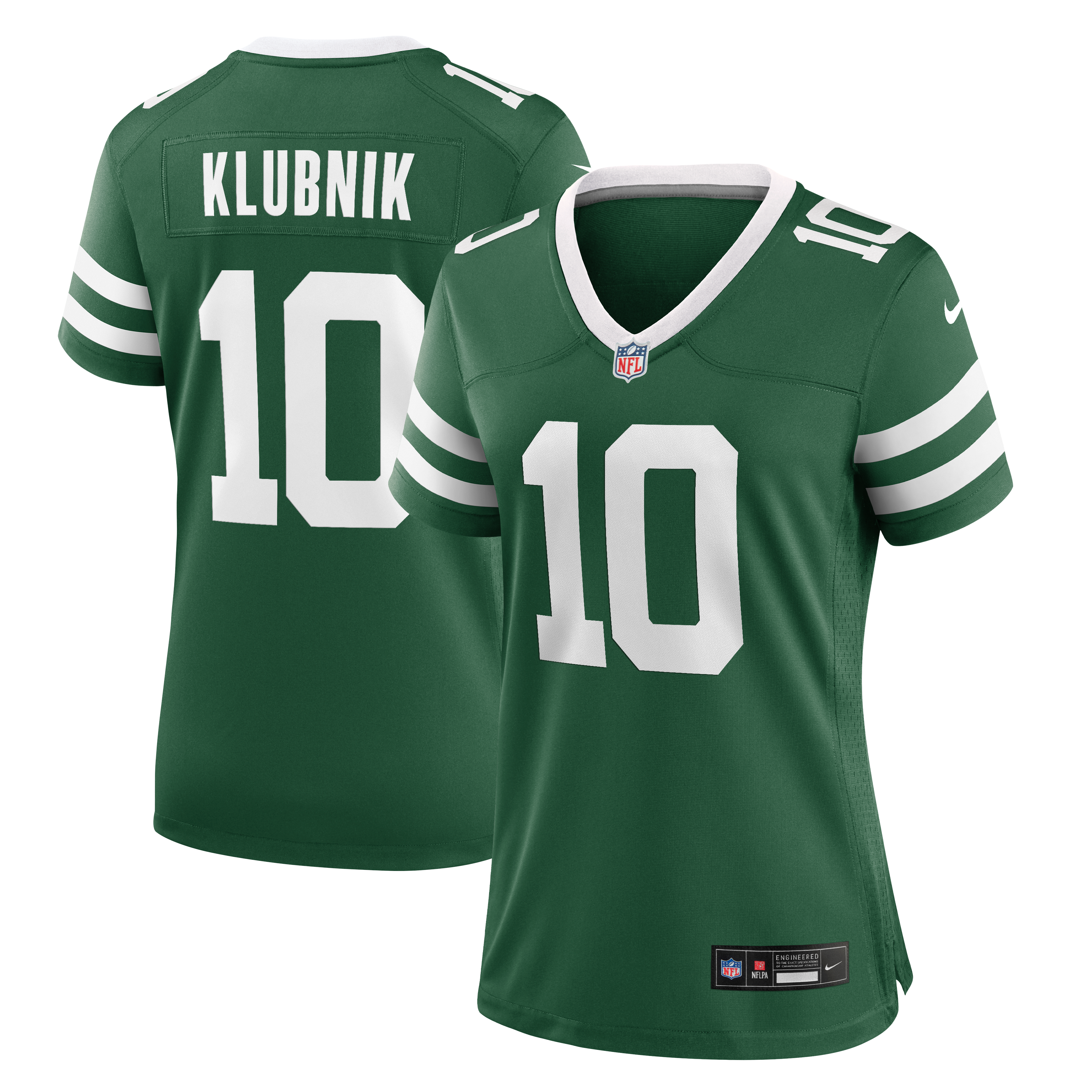 Maillot de match Nike Cade Klubnik Legacy Green pour femme, New York Jets