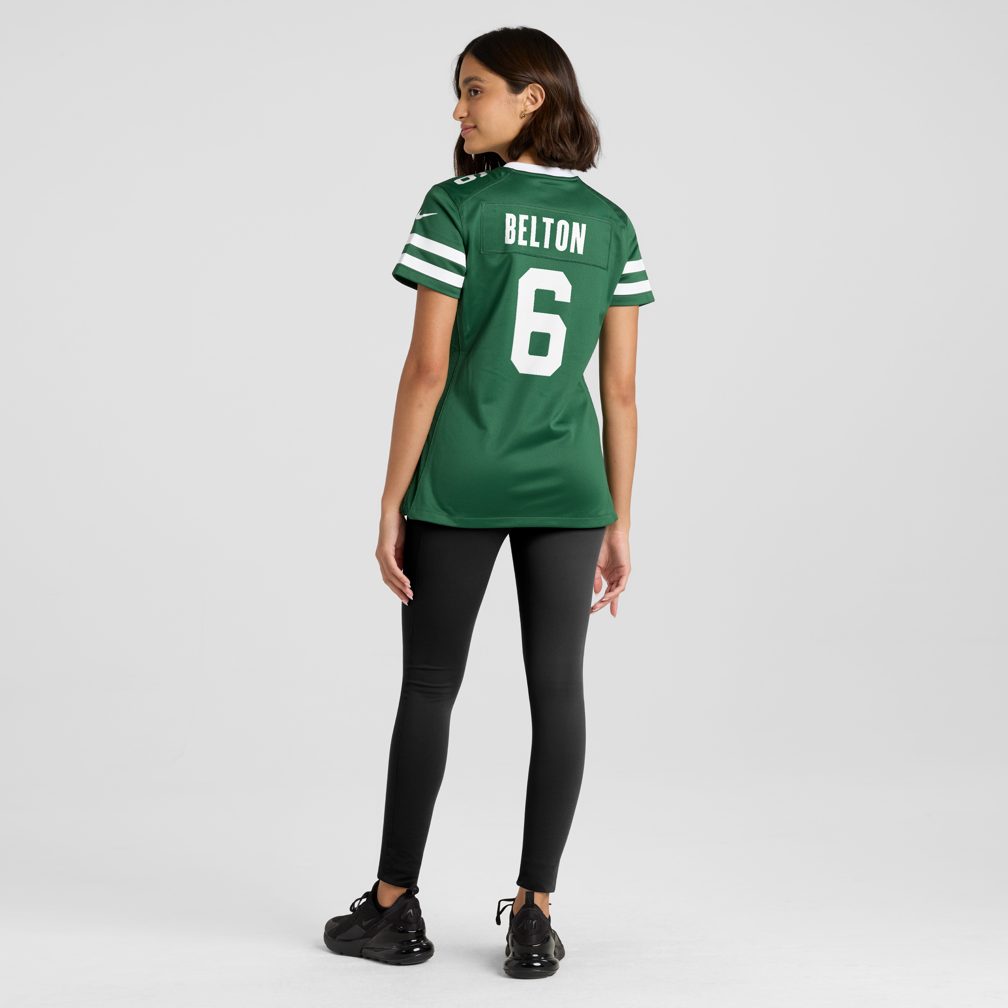Maillot de match Nike Dane Belton Legacy Green pour femme, New York Jets