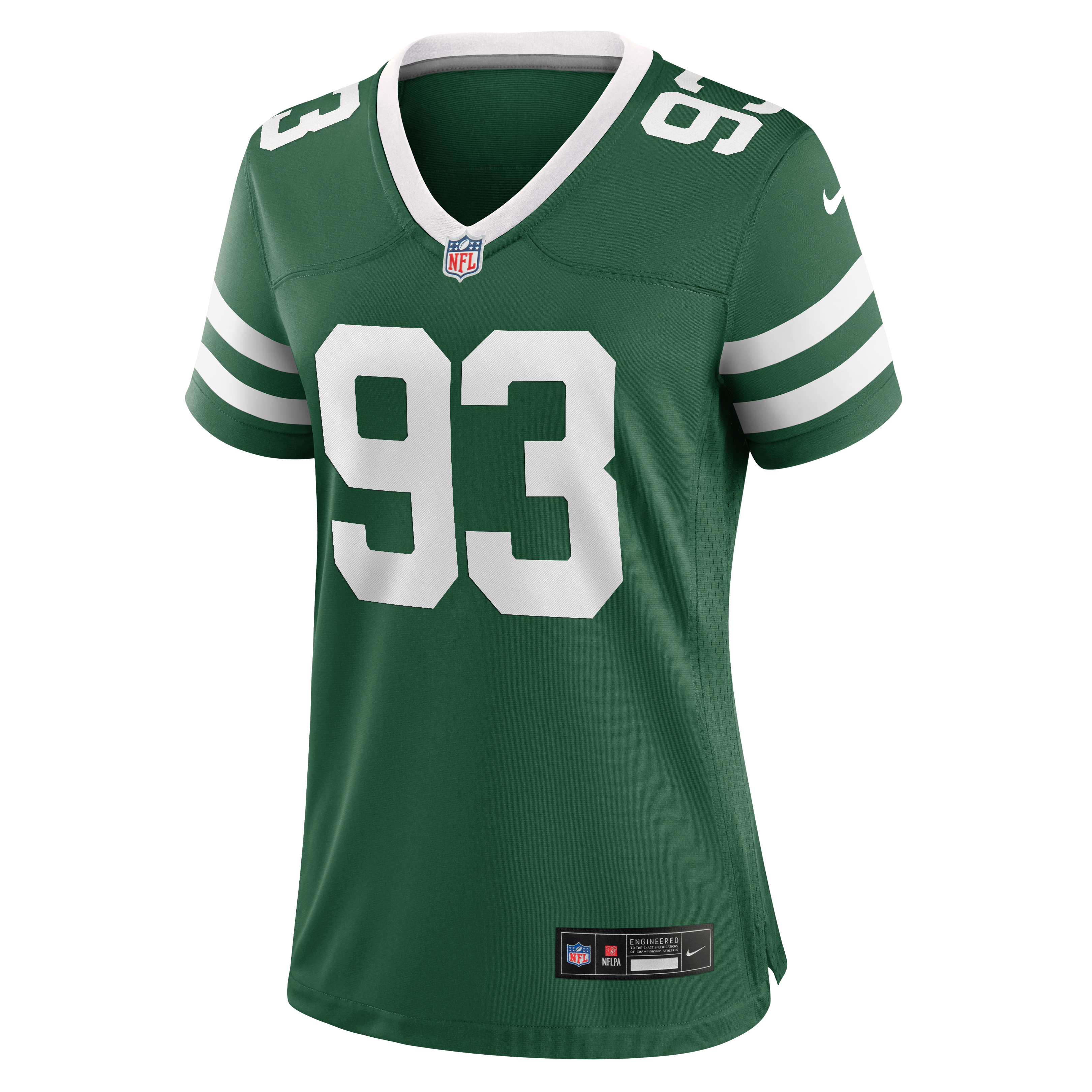 Maillot de match Nike David Onyemata Legacy Green pour femme, New York Jets