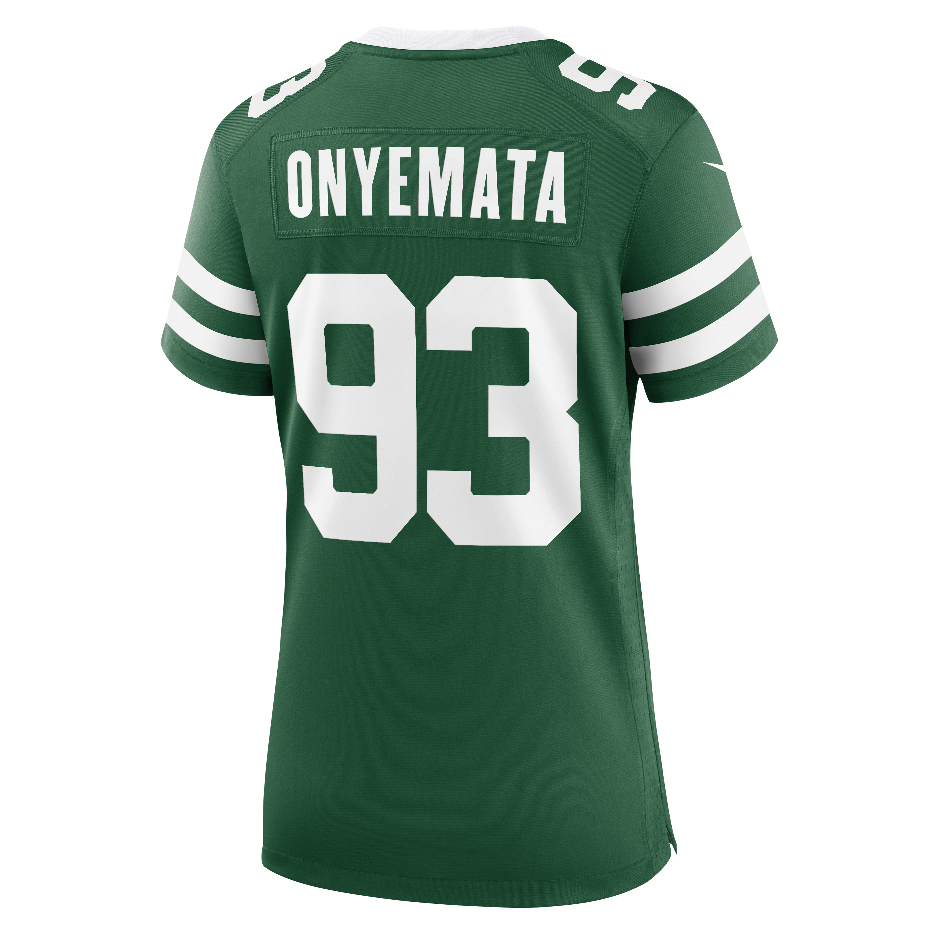 Maillot de match Nike David Onyemata Legacy Green pour femme, New York Jets