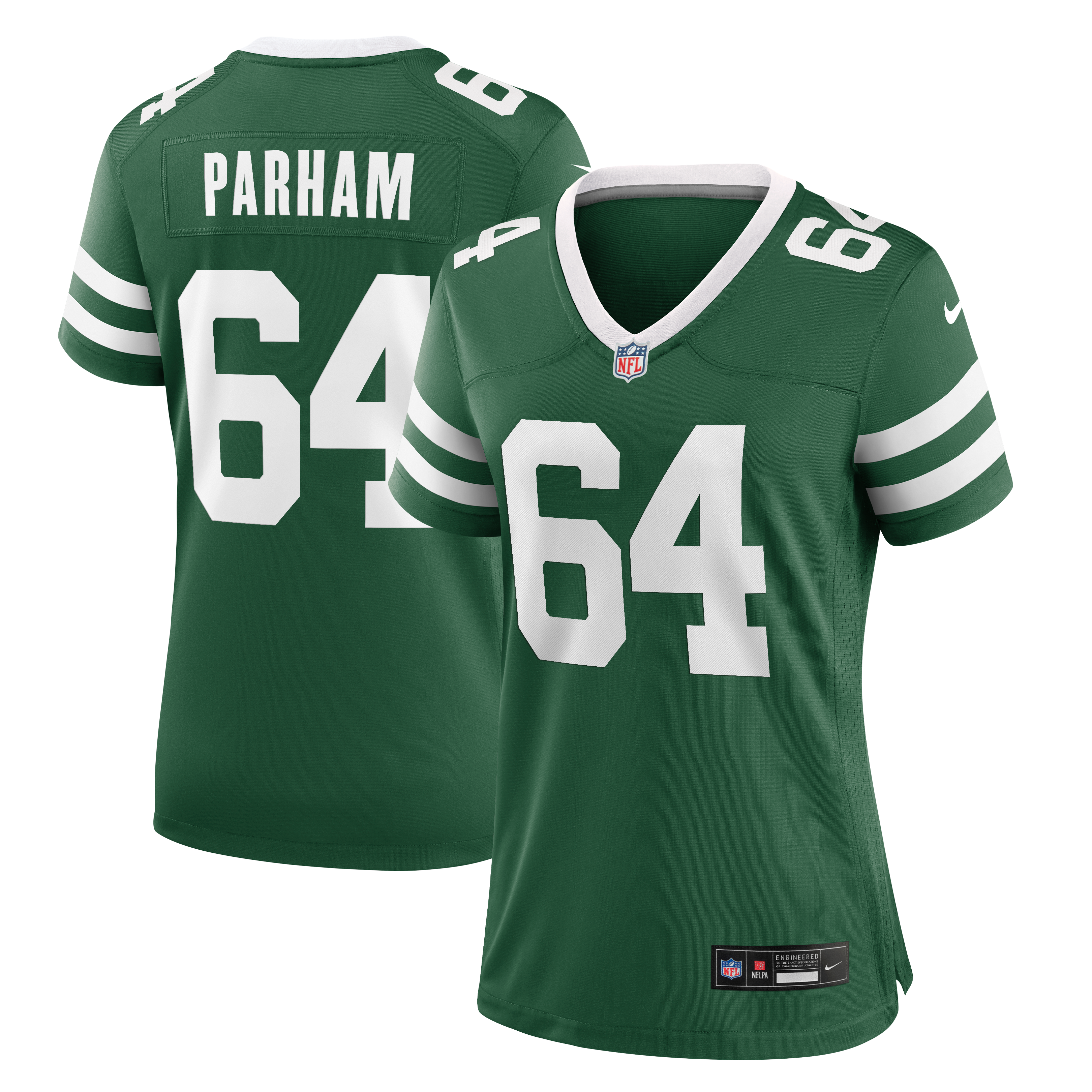 Maillot de match Nike Dylan Parham Legacy Green pour femme, New York Jets