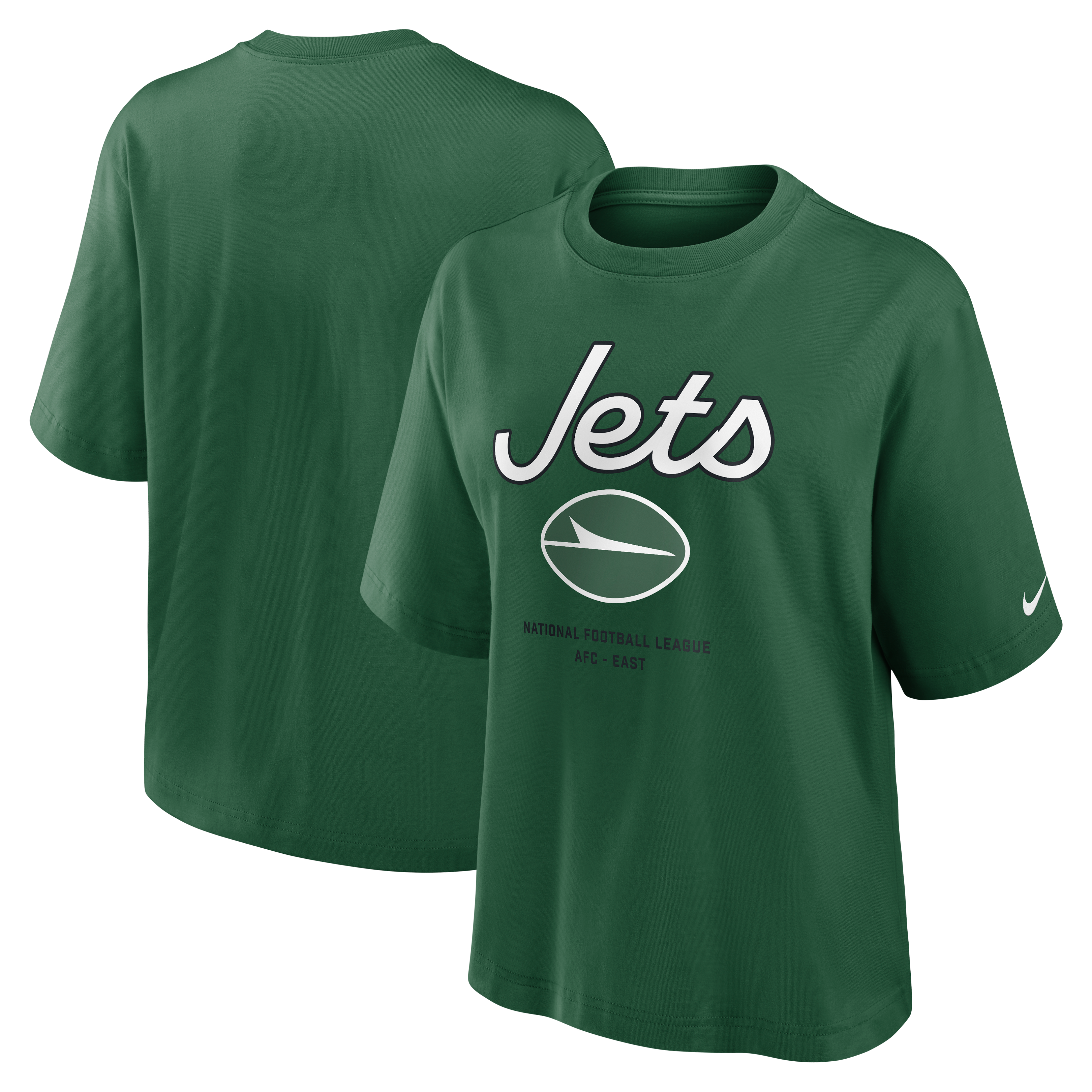 Women's Nike Green New York Jets Primetime Essential Boxy T-Shirt
