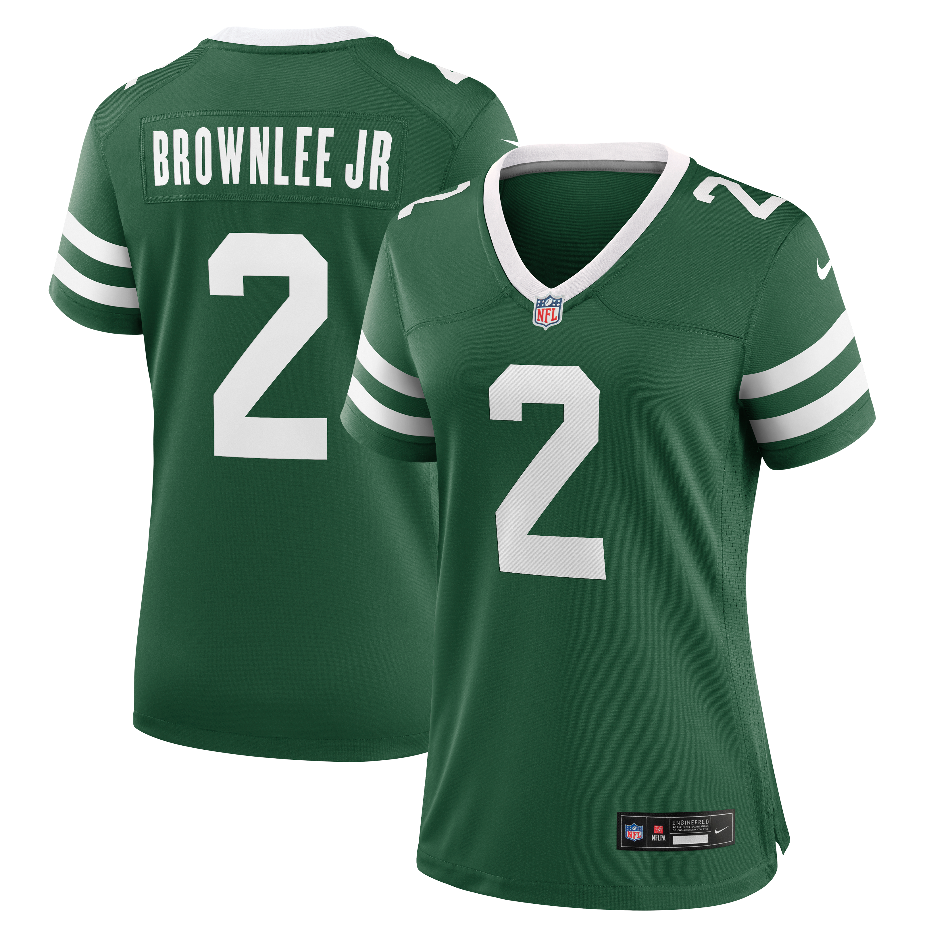 Maillot de match Nike Jarvis Brownlee Jr. Legacy vert pour femme, New York Jets