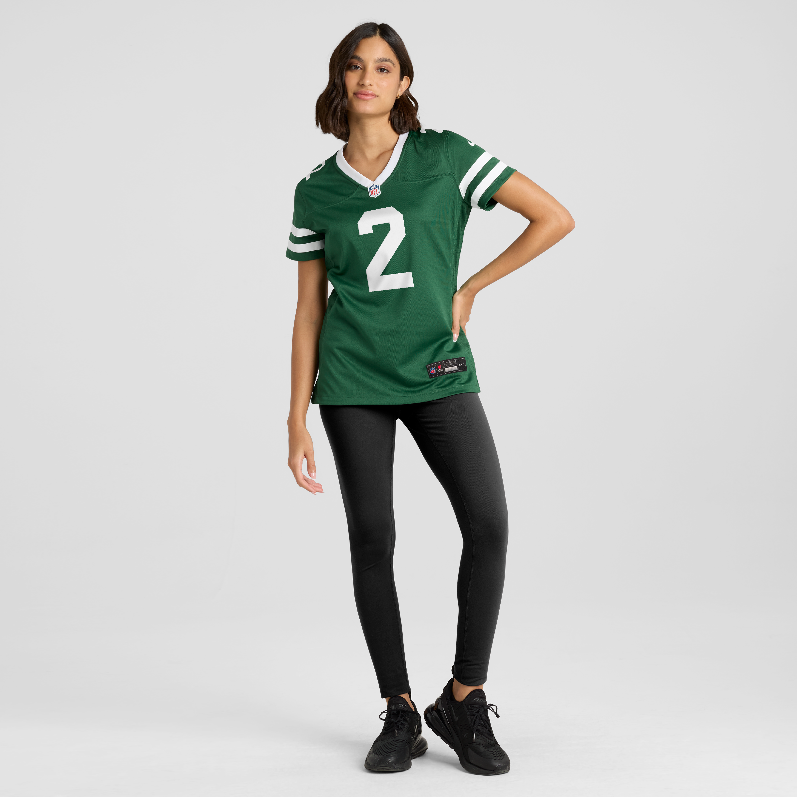 Maillot de match Nike Jarvis Brownlee Jr. Legacy vert pour femme, New York Jets