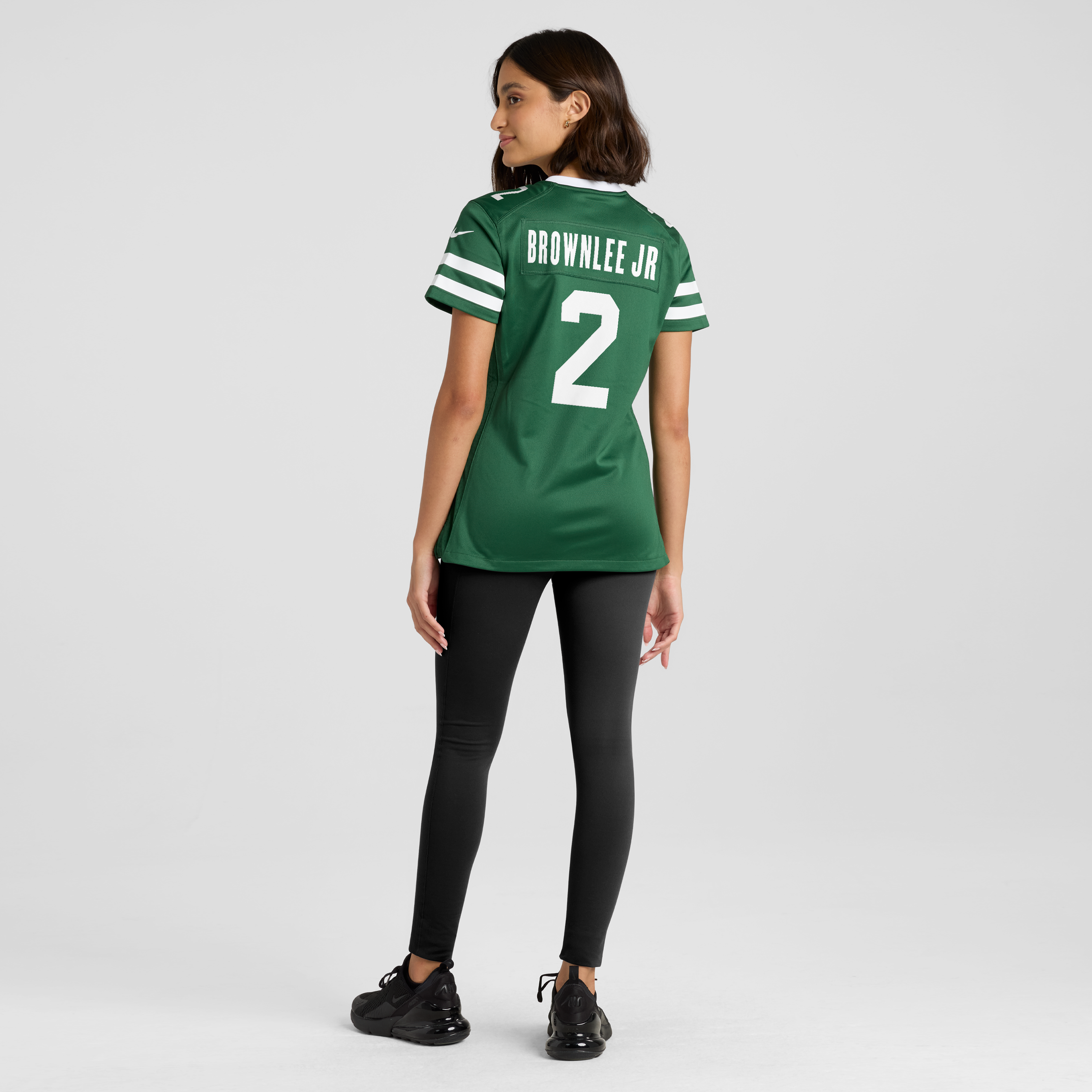 Maillot de match Nike Jarvis Brownlee Jr. Legacy vert pour femme, New York Jets