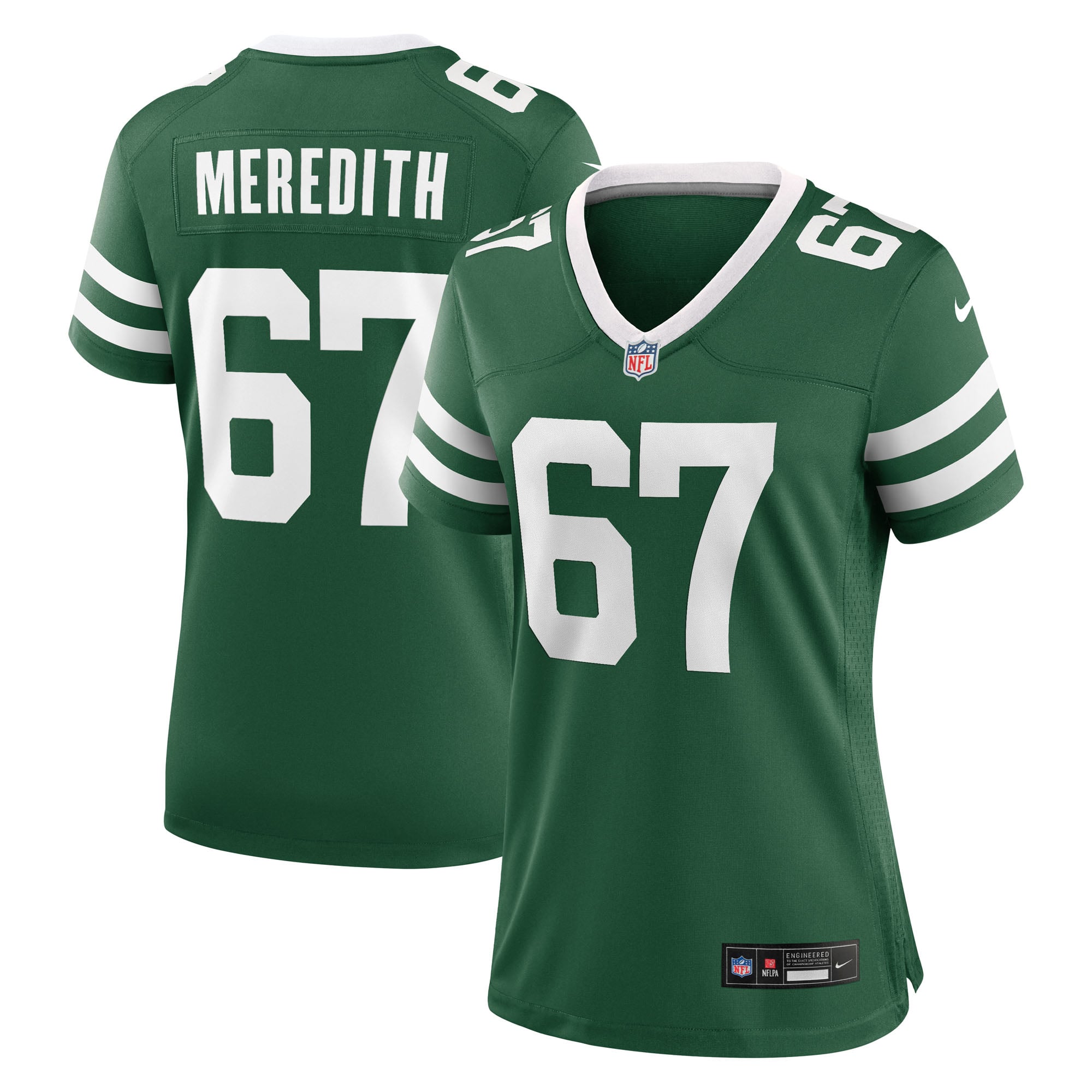 Maillot de match Nike Jordan Meredith Legacy vert pour femme, New York Jets