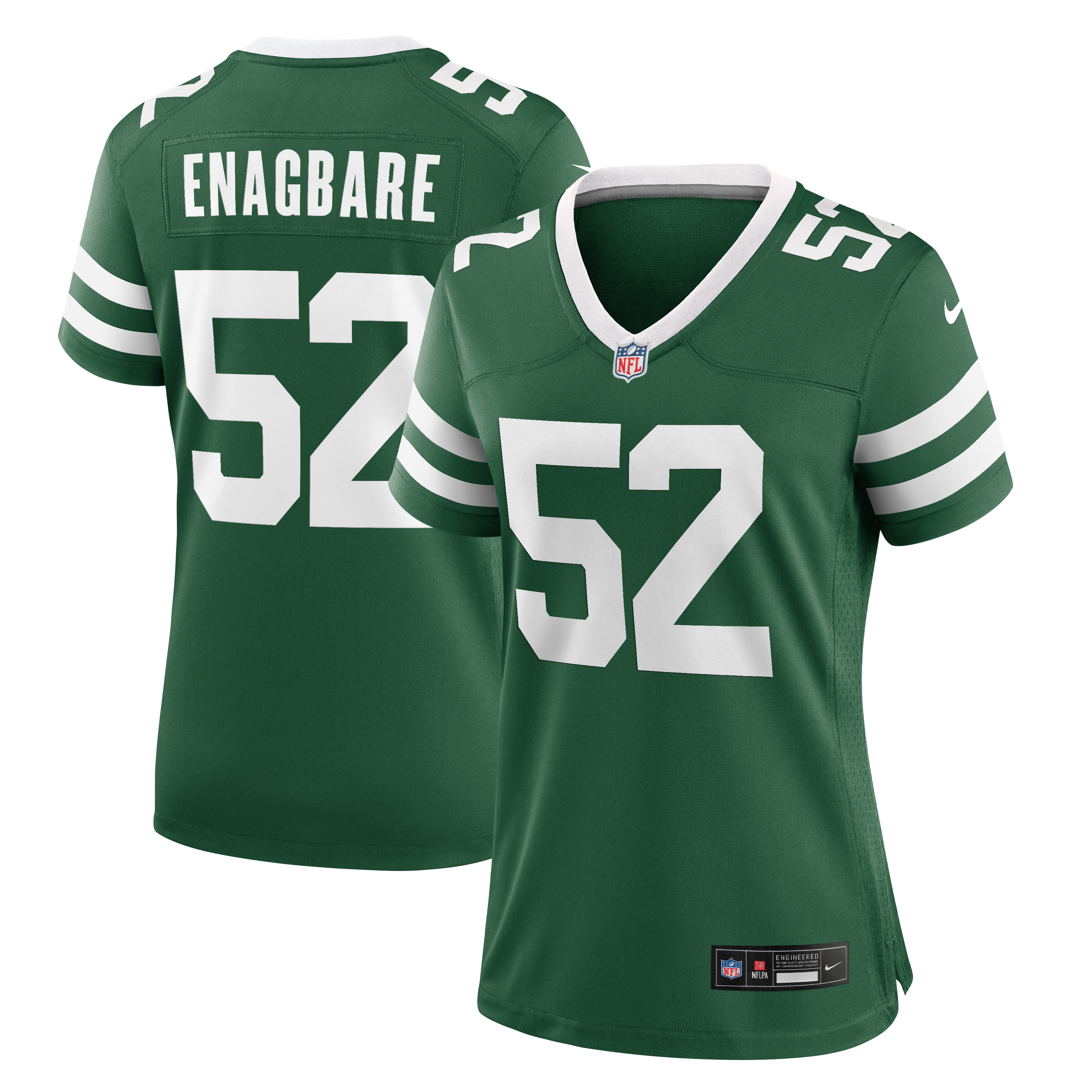 Maillot de match Nike Kingsley Enagbare Legacy Green pour femme, New York Jets