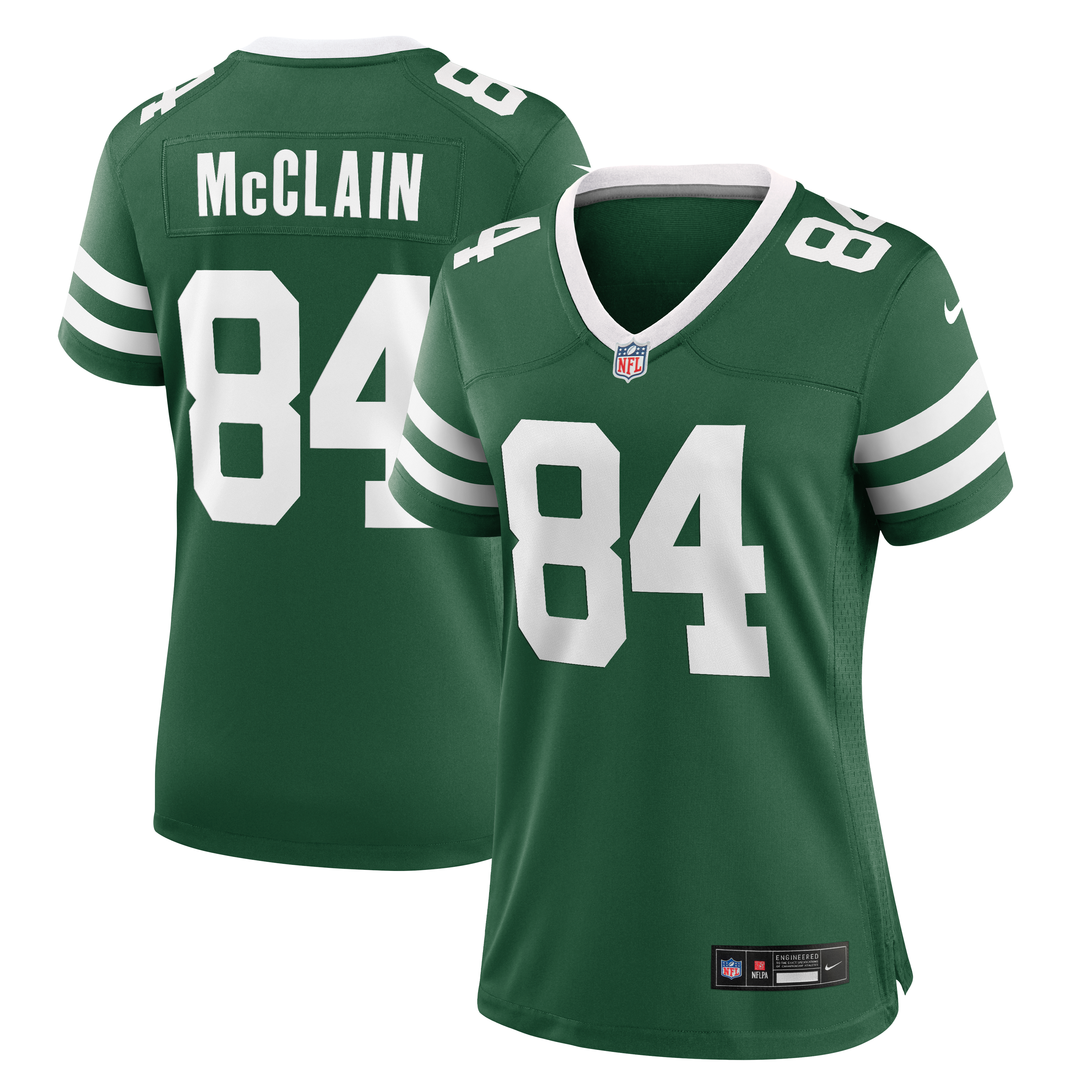 Maillot de match Nike Malik McClain Legacy Green pour femme, New York Jets