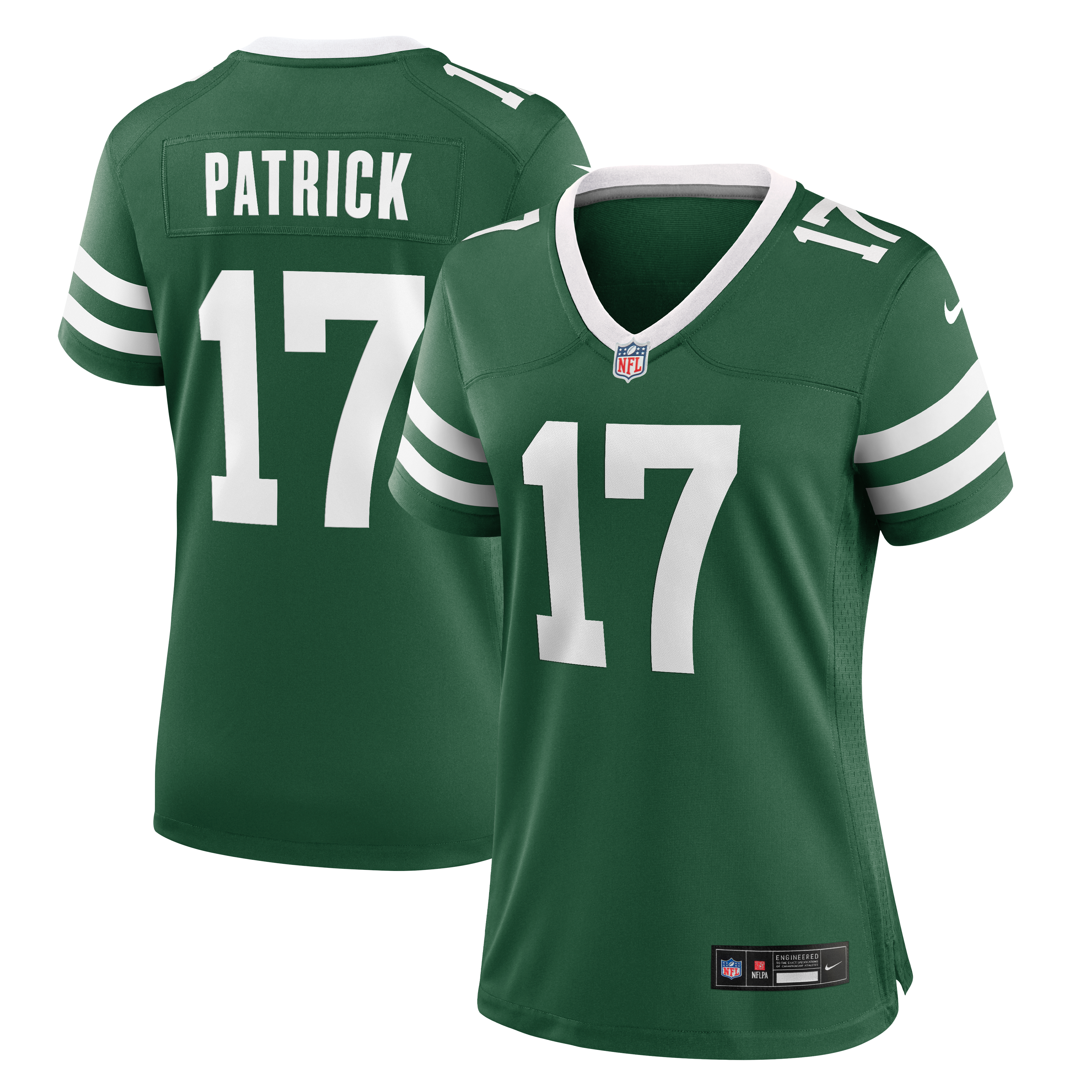 Maillot de match Nike Tim Patrick Legacy Green pour femme, New York Jets
