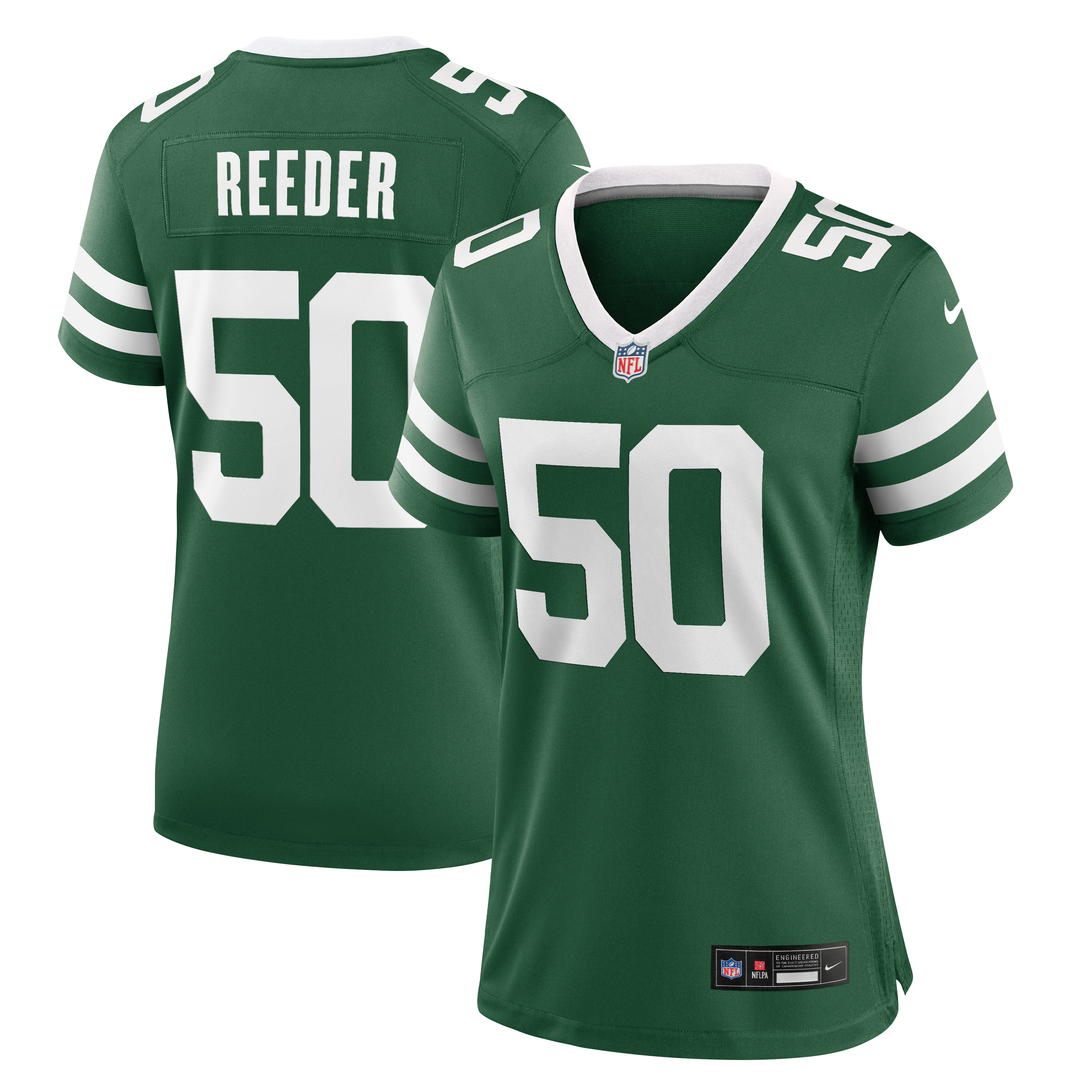 Maillot de match Nike Troy Reeder Legacy Green pour femme, New York Jets
