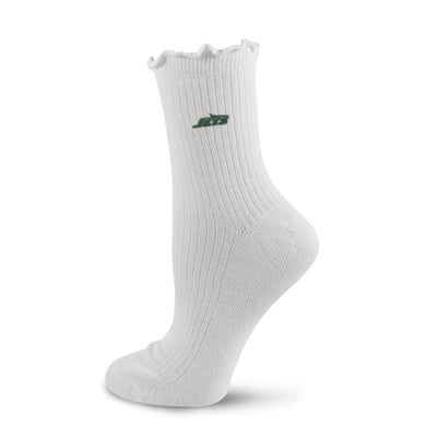  New York Jets PRO Compression Logo Lettuce Hem Quarter Socks - White