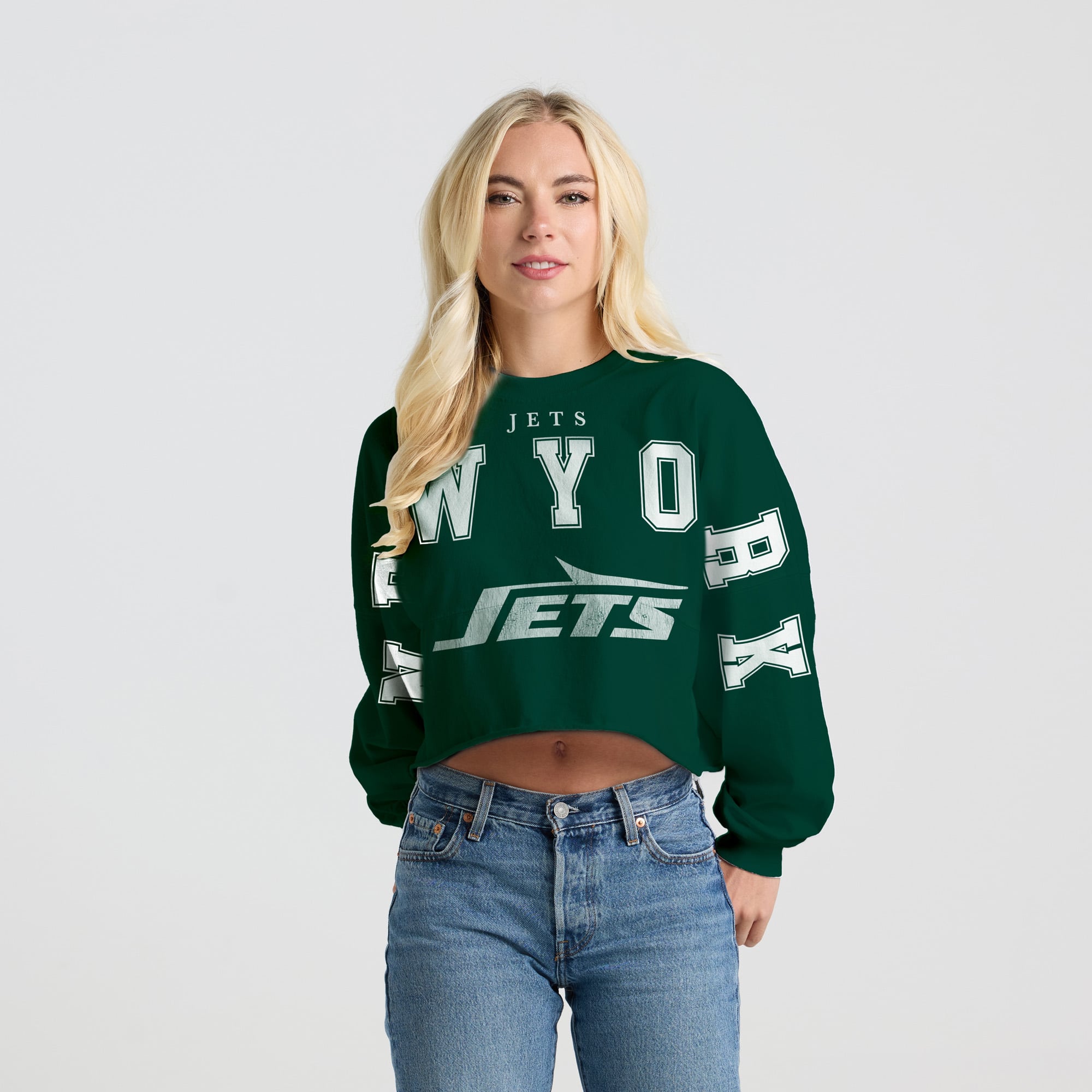 T-shirt court à manches longues Spirit Jersey vert pour femme des New York Jets