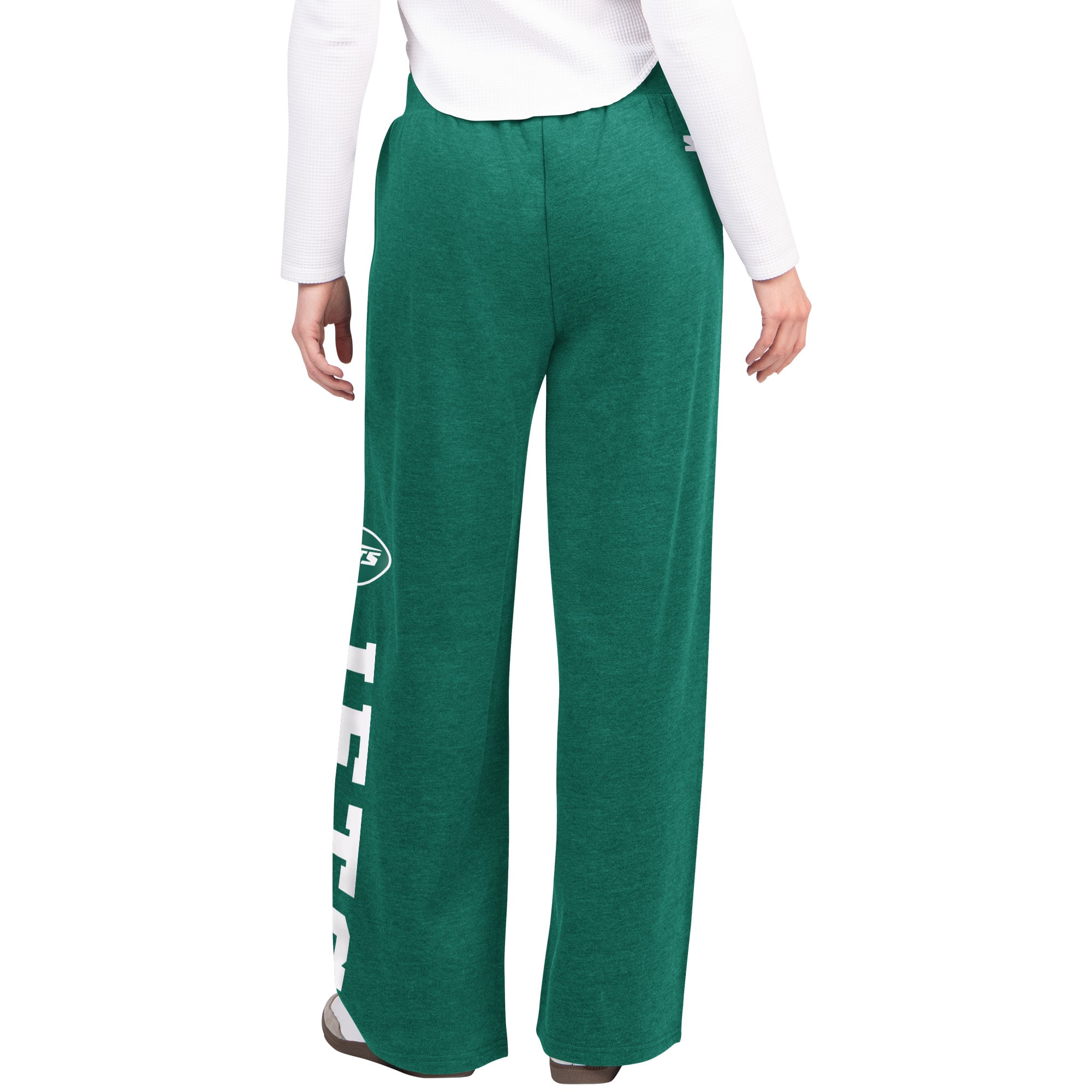 Pantalon de survêtement Starter vert pour femme, modèle New York Jets Field, jambes larges