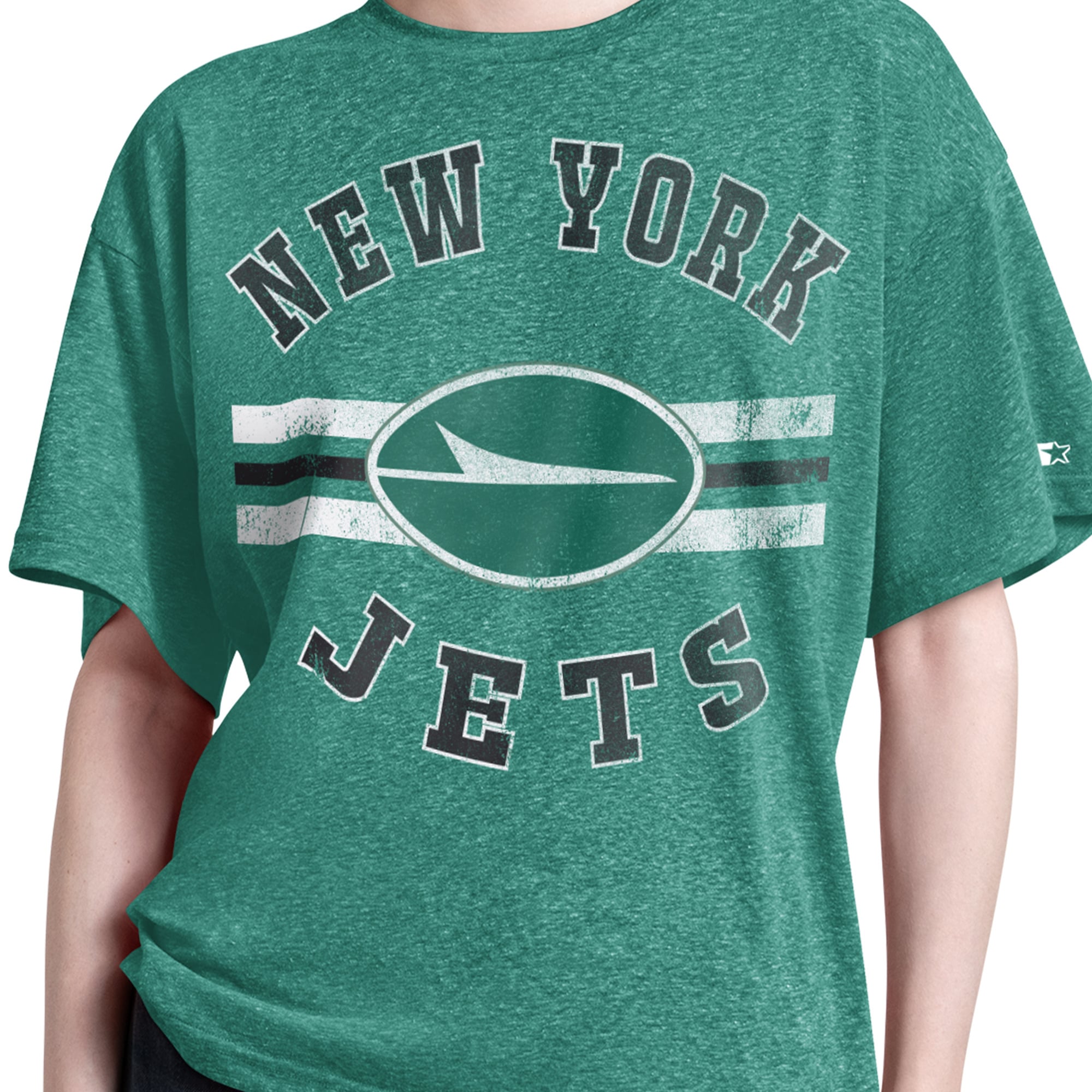 T-shirt Starter Green New York Jets Jump Shot Boyfriend Tri-Blend pour femme
