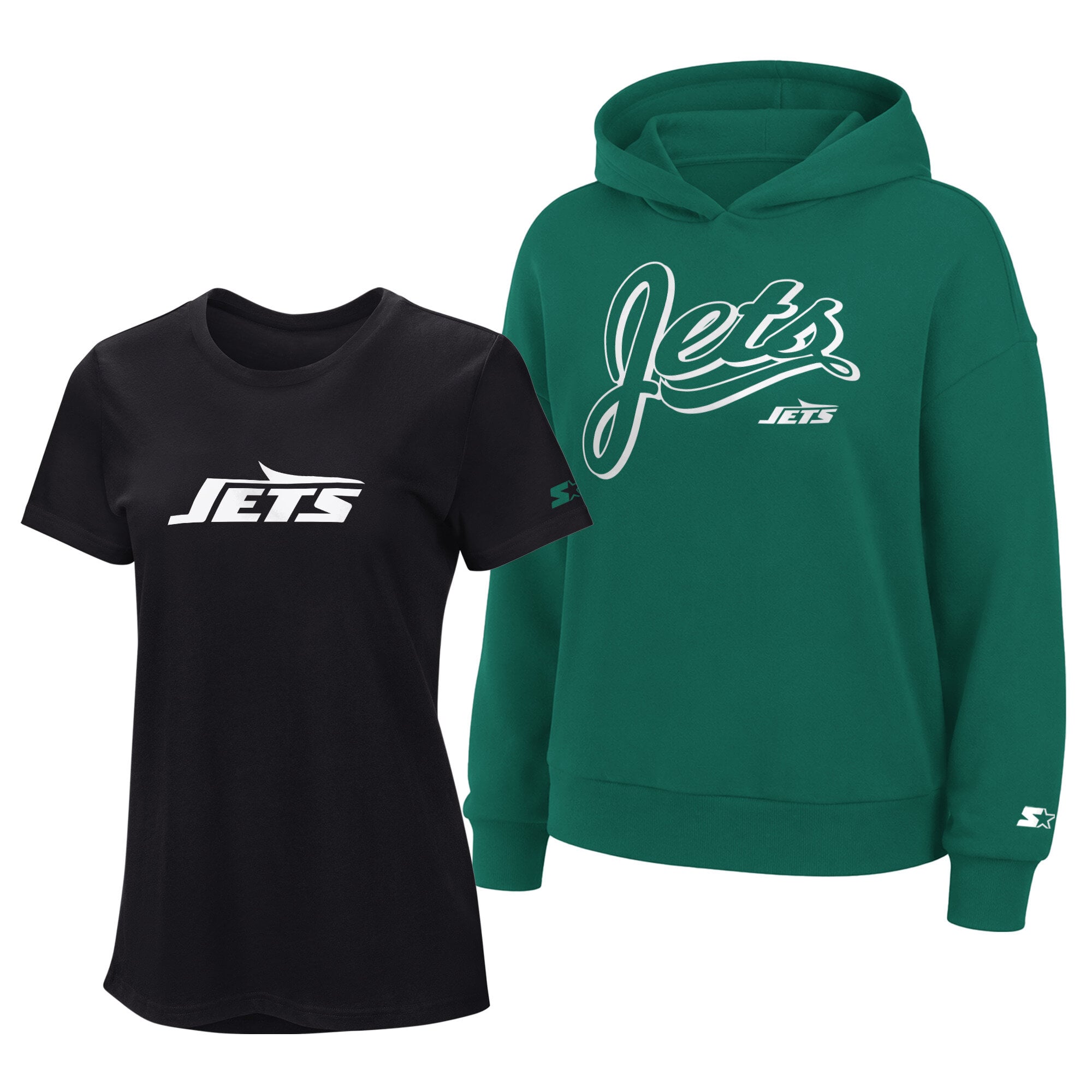 Ensemble sweat à capuche et t-shirt Starter blanc/vert New York Jets pour femme