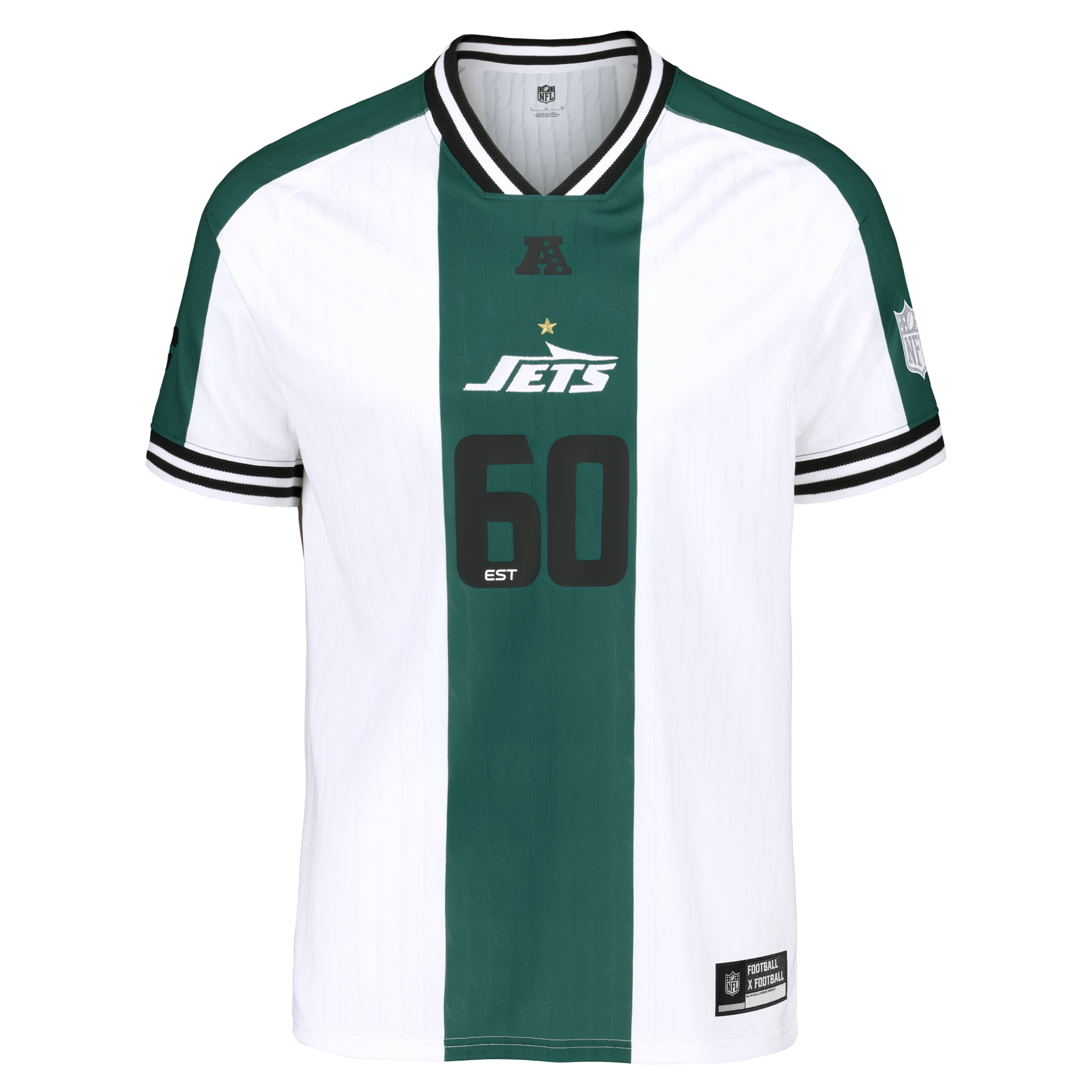 Youth Fanatics White New York Jets Football x V-Neck Fan Top
