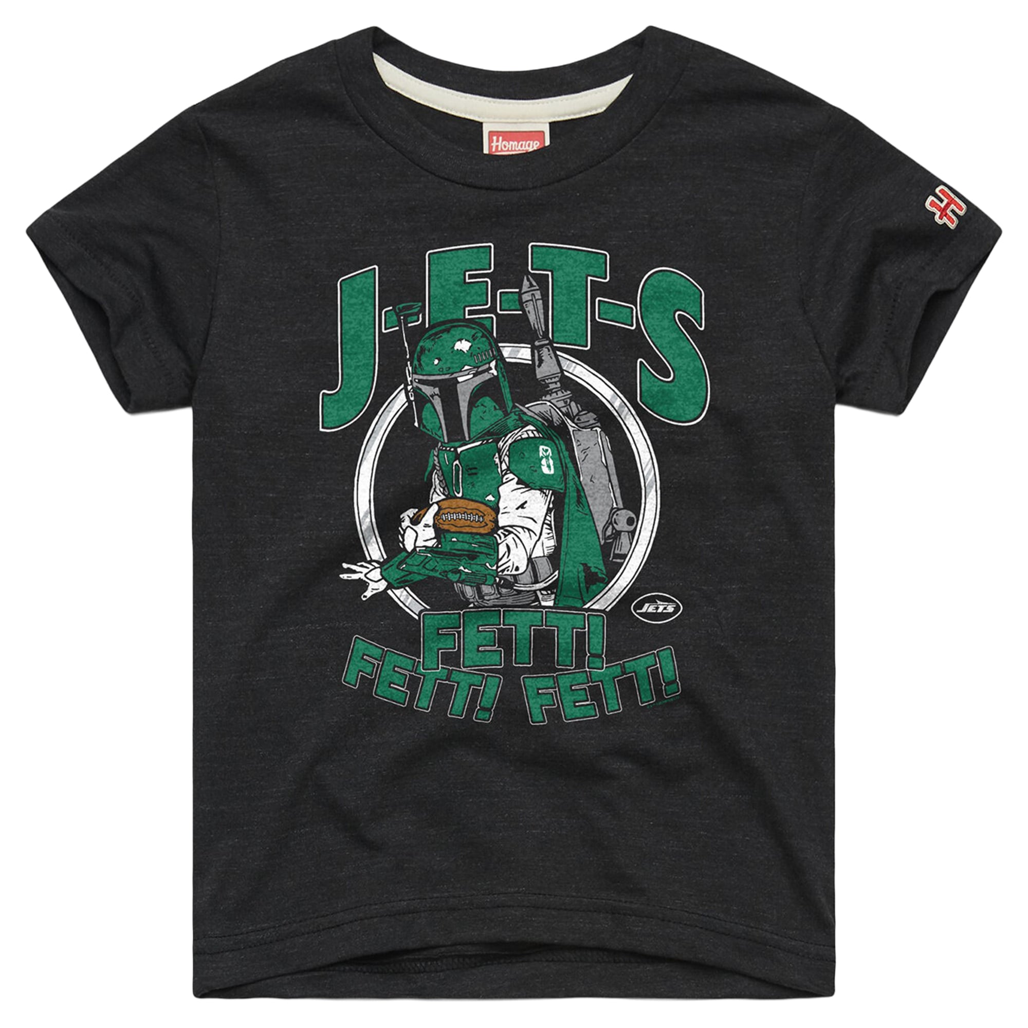 Youth Homage  Charcoal New York Jets Star Wars Dark Side T-Shirt
