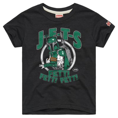  New York Jets Homage Youth Star Wars Dark Side T-Shirt - Charcoal