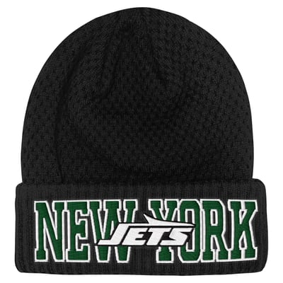 New York Jets Outerstuff Youth Heat Check Cuffed Knit Hat - Black